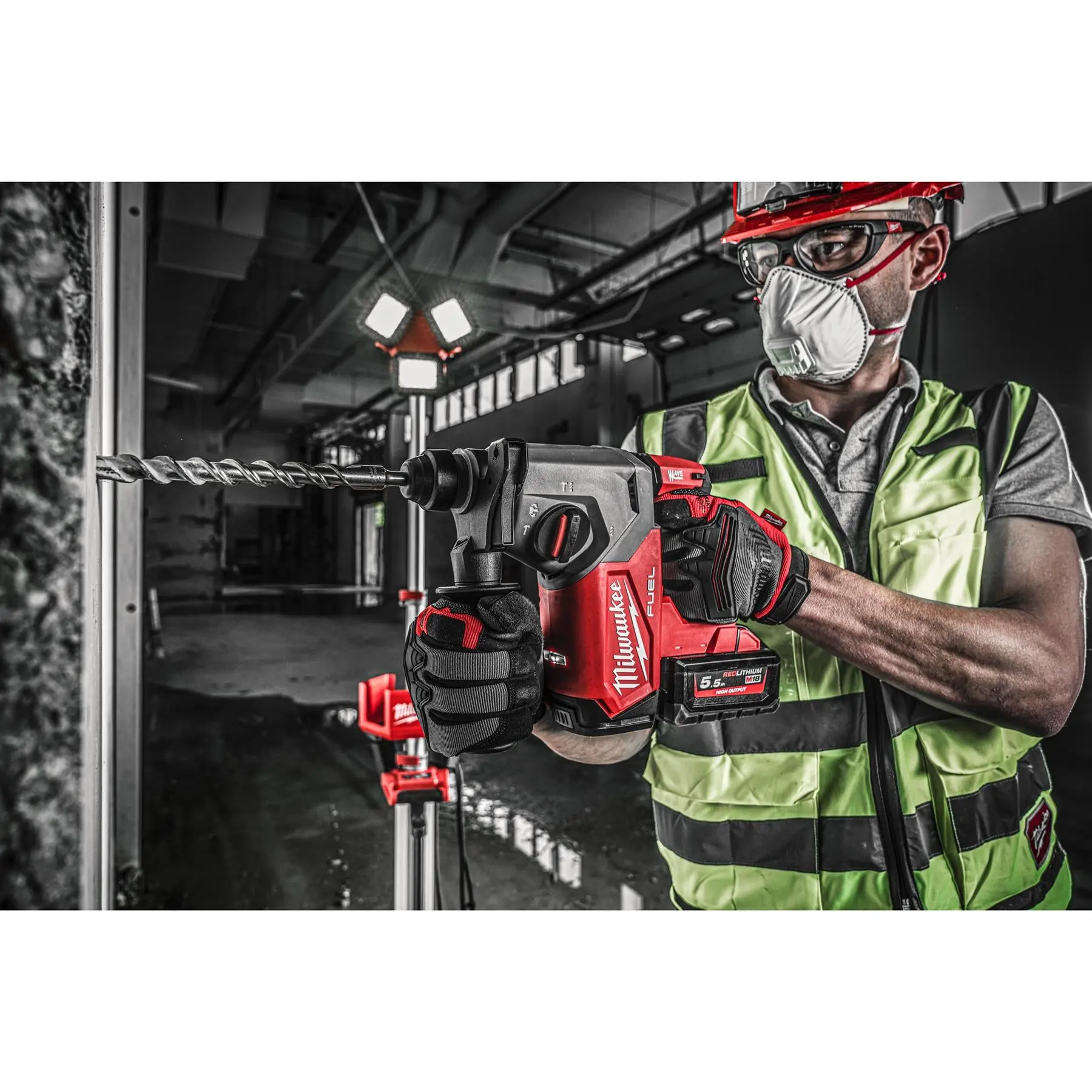 Milwaukee M18 18V Fuel 4 Mode 26mm Cordless SDS Plus Hammer Drill Bare Unit M18FH-0 - Image 10