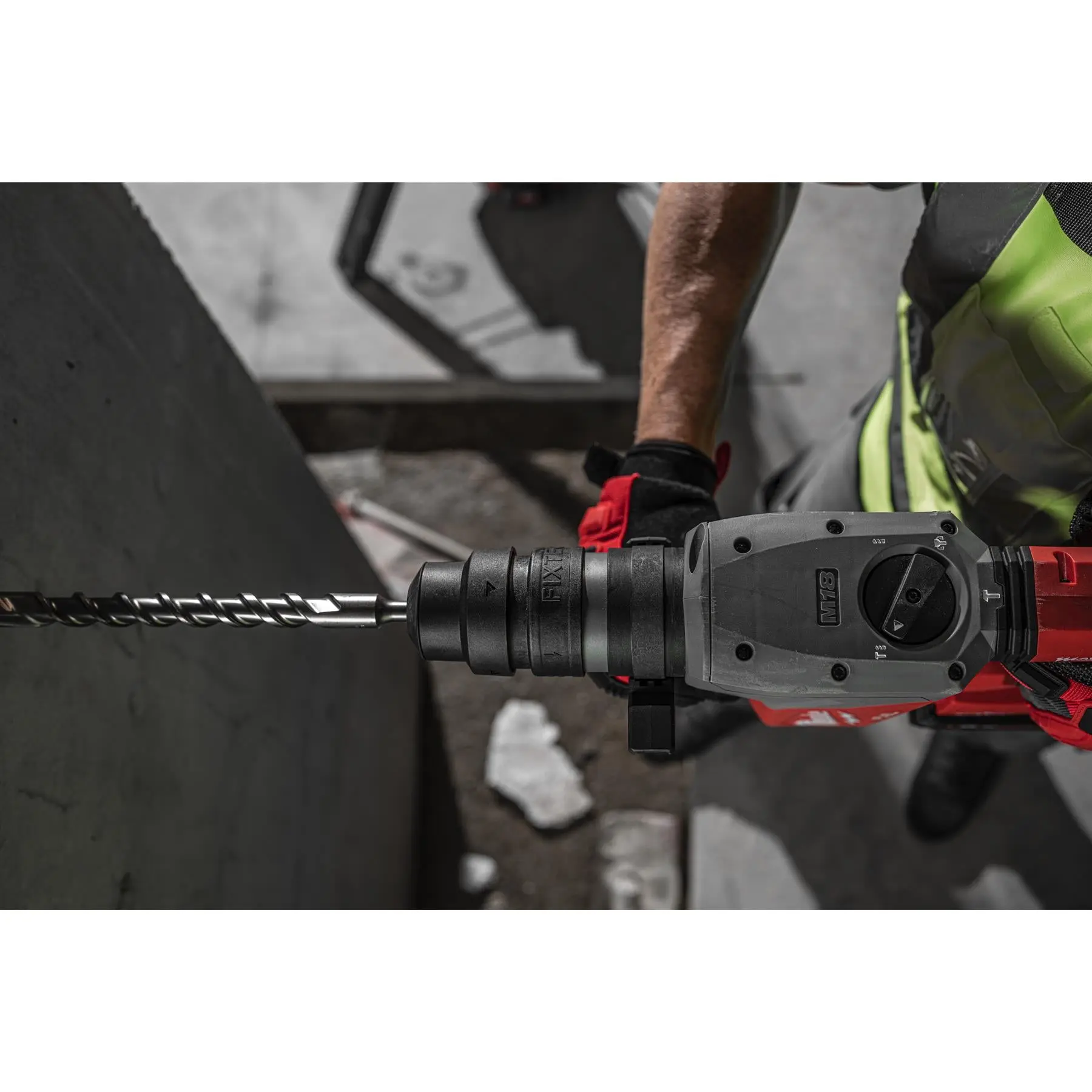 Milwaukee M18 Fuel 18V One-Key 4 Mode 32mm Cordless SDS Plus Hammer Drill Fixtec Chuck HD Box Bare Unit M18ONEFHPX-0X - Image 14