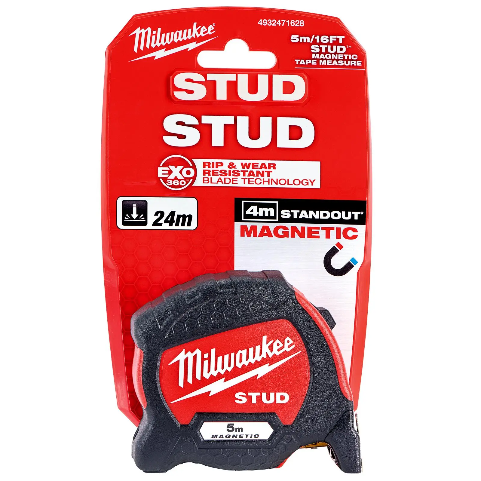 Milwaukee Magnetic Tape Measure 5m STUD Gen2 Metric 33mm Blade Width - Image 2