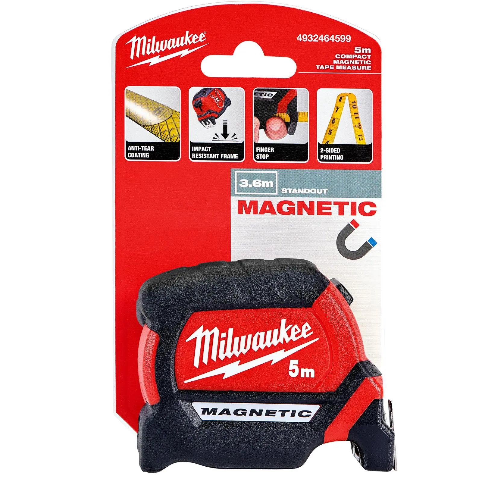 Milwaukee Magnetic Tape Measure Gen III 5m Metric 27mm Blade Width - Image 2