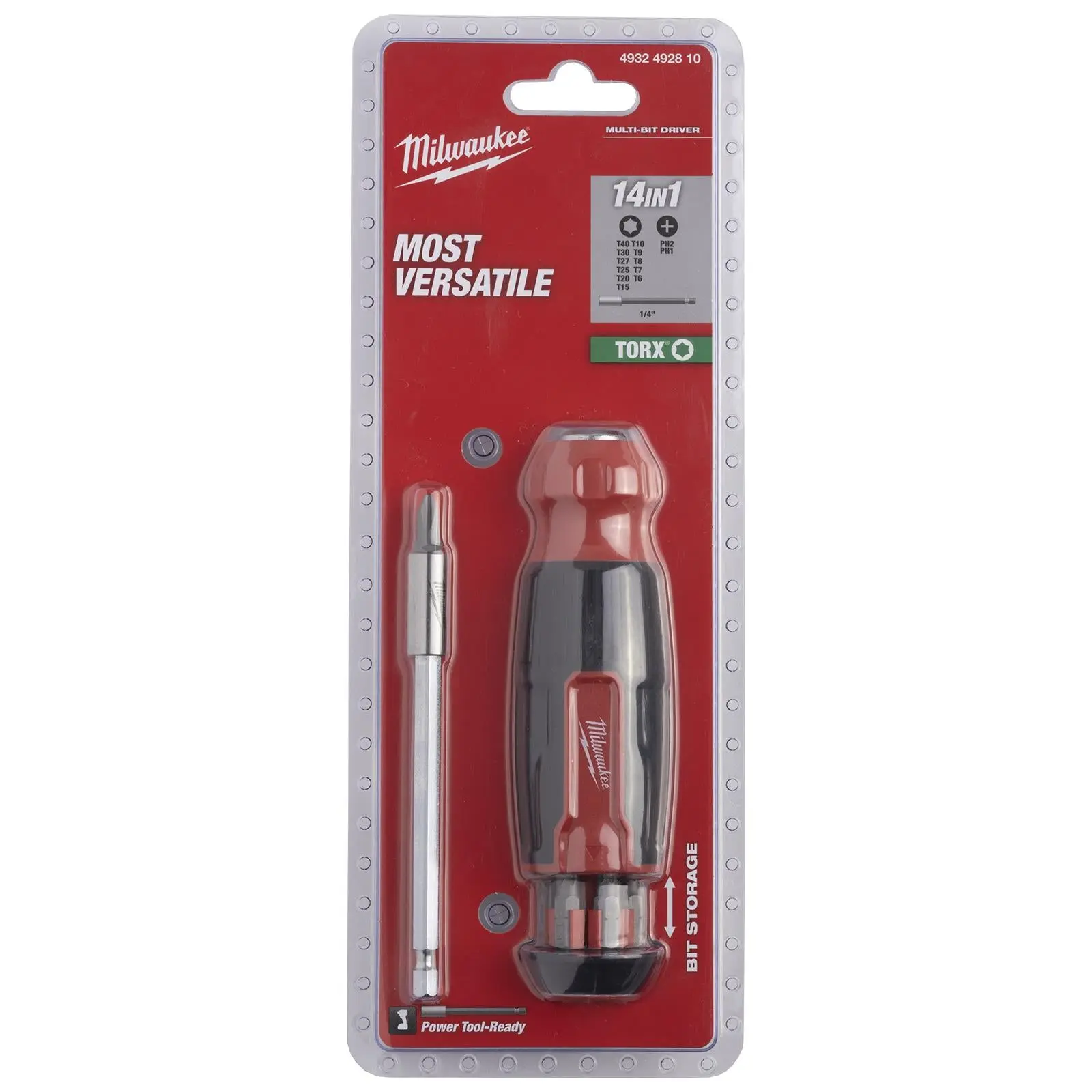 Milwaukee Multi Bit Screwdriver Set 14 in 1 Torx T6-T40 Phillips - Image 7