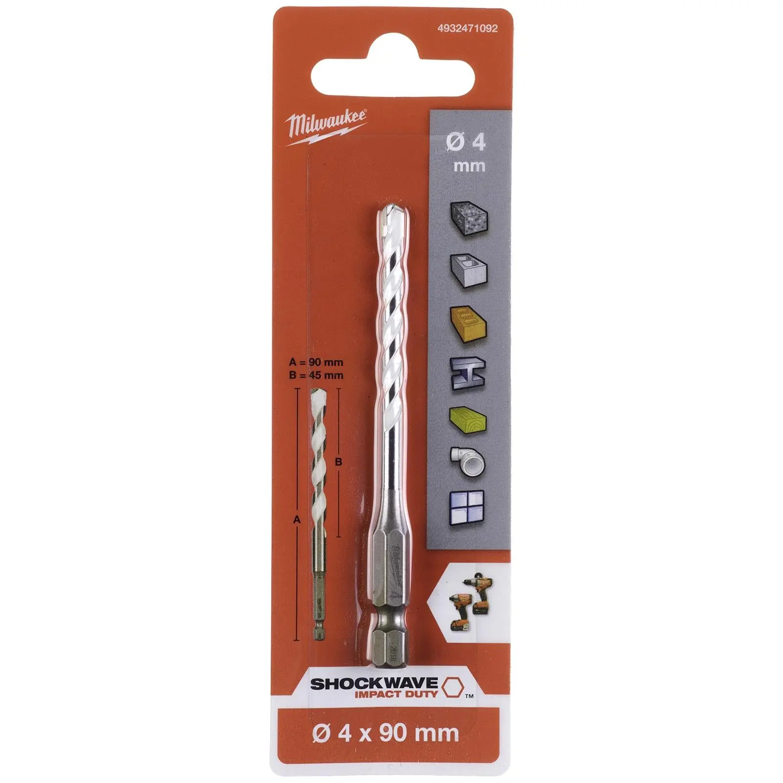 Milwaukee Multi Material Drill Bits Impact Rated TCT for Wood Metal Masonry - Image 15