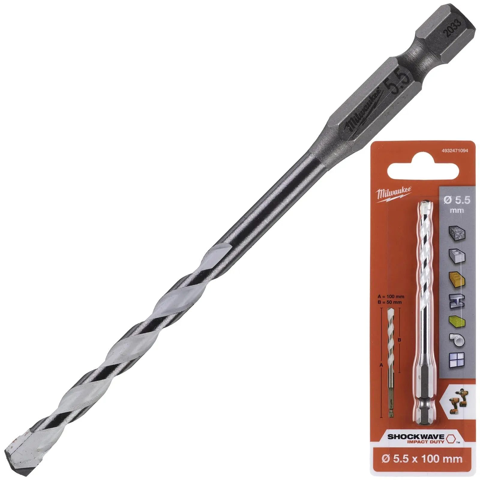 Milwaukee Multi Material Drill Bits Impact Rated TCT for Wood Metal Masonry - Image 20