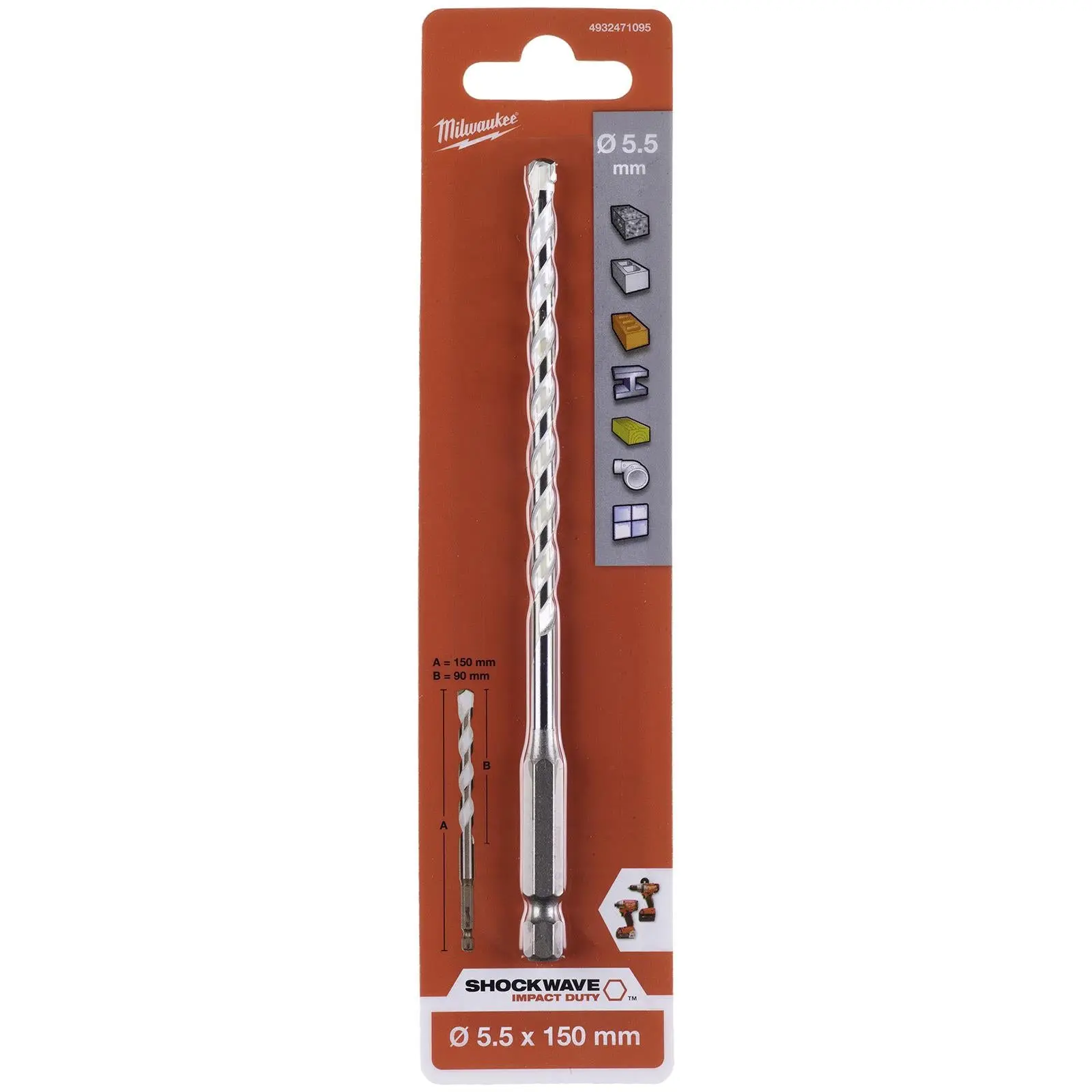 Milwaukee Multi Material Drill Bits Impact Rated TCT for Wood Metal Masonry - Image 32