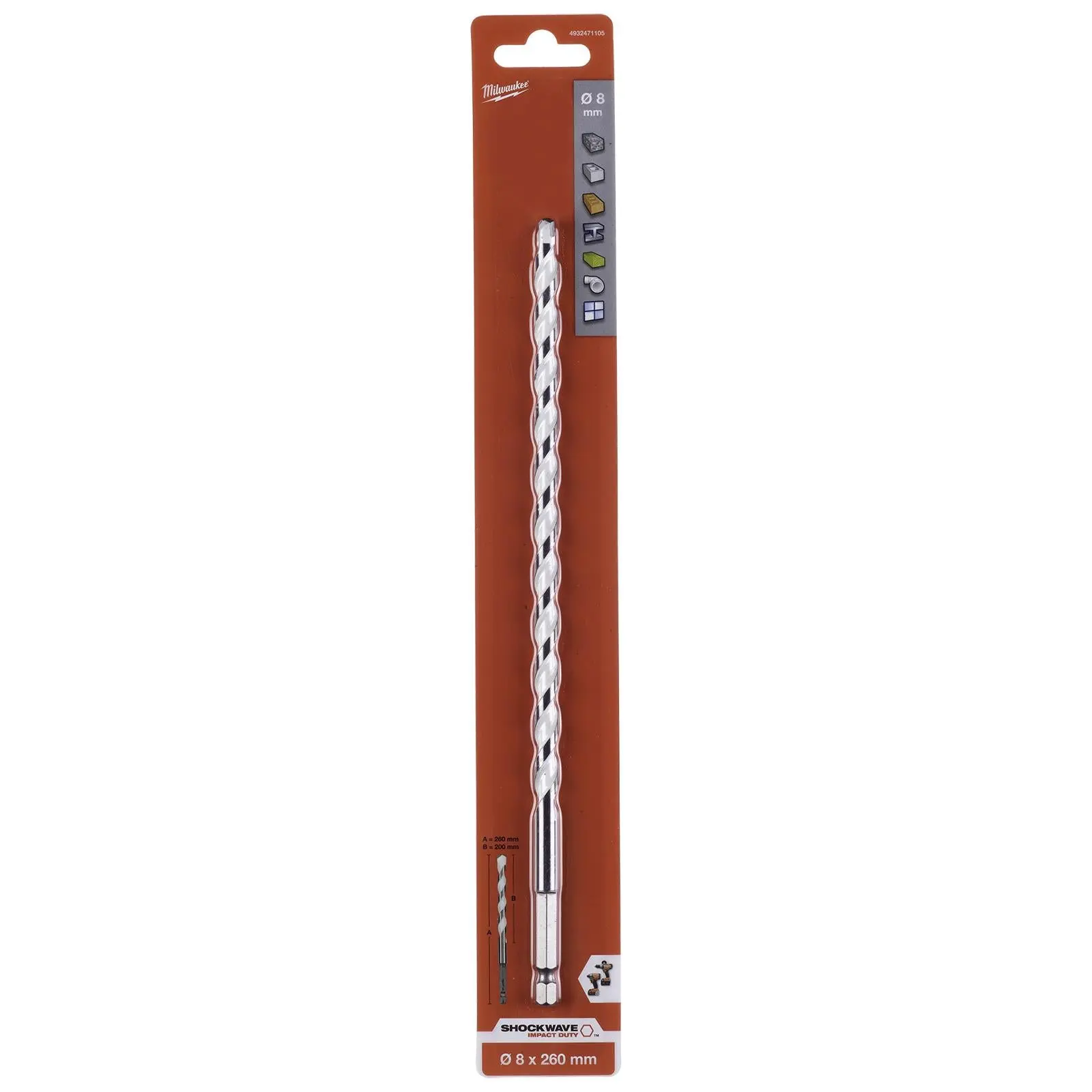 Milwaukee Multi Material Drill Bits Impact Rated TCT for Wood Metal Masonry - Image 35