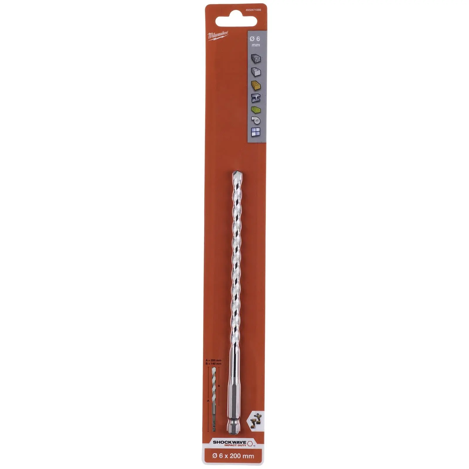 Milwaukee Multi Material Drill Bits Impact Rated TCT for Wood Metal Masonry - Image 44