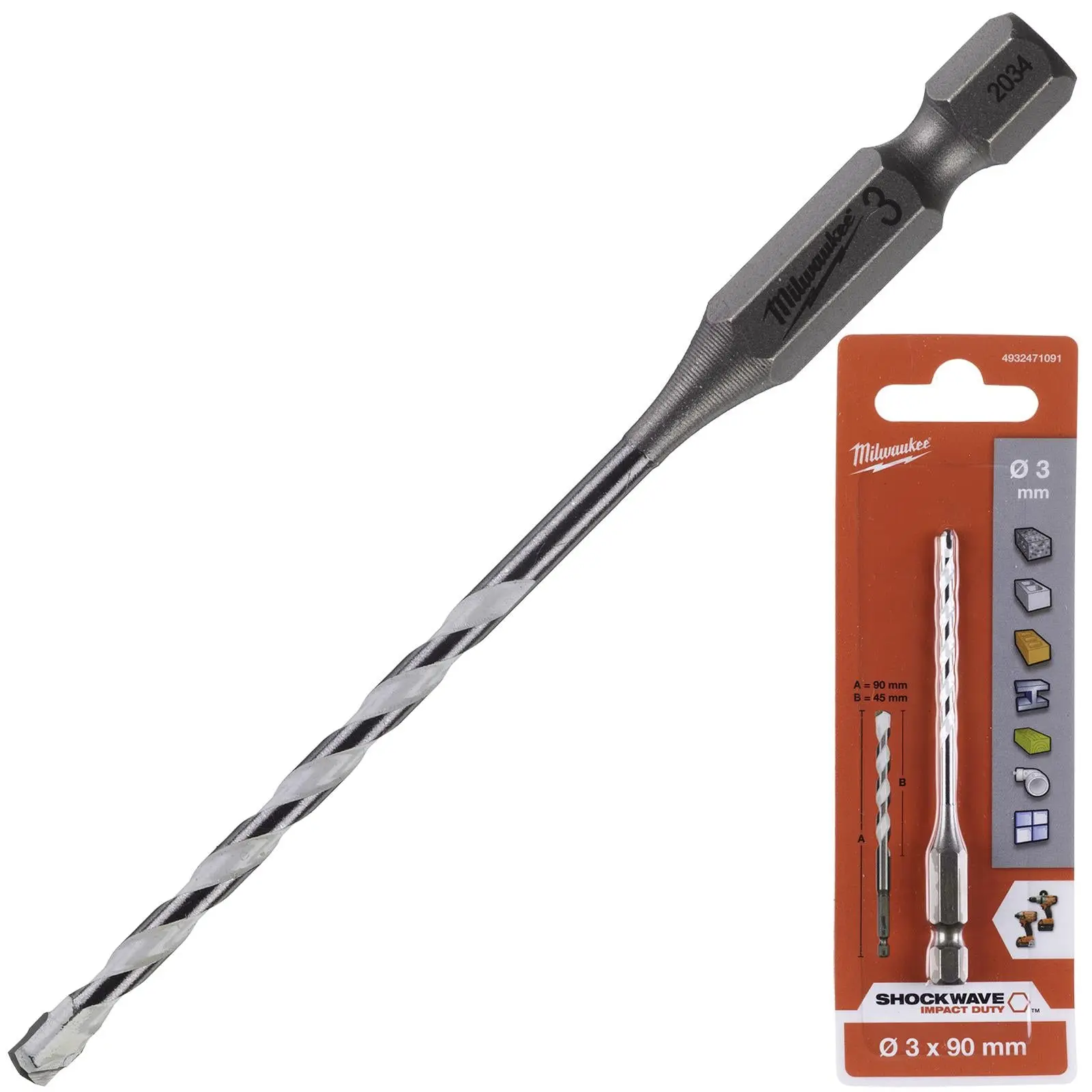 Milwaukee Multi Material Drill Bits Impact Rated TCT for Wood Metal Masonry - Image 46