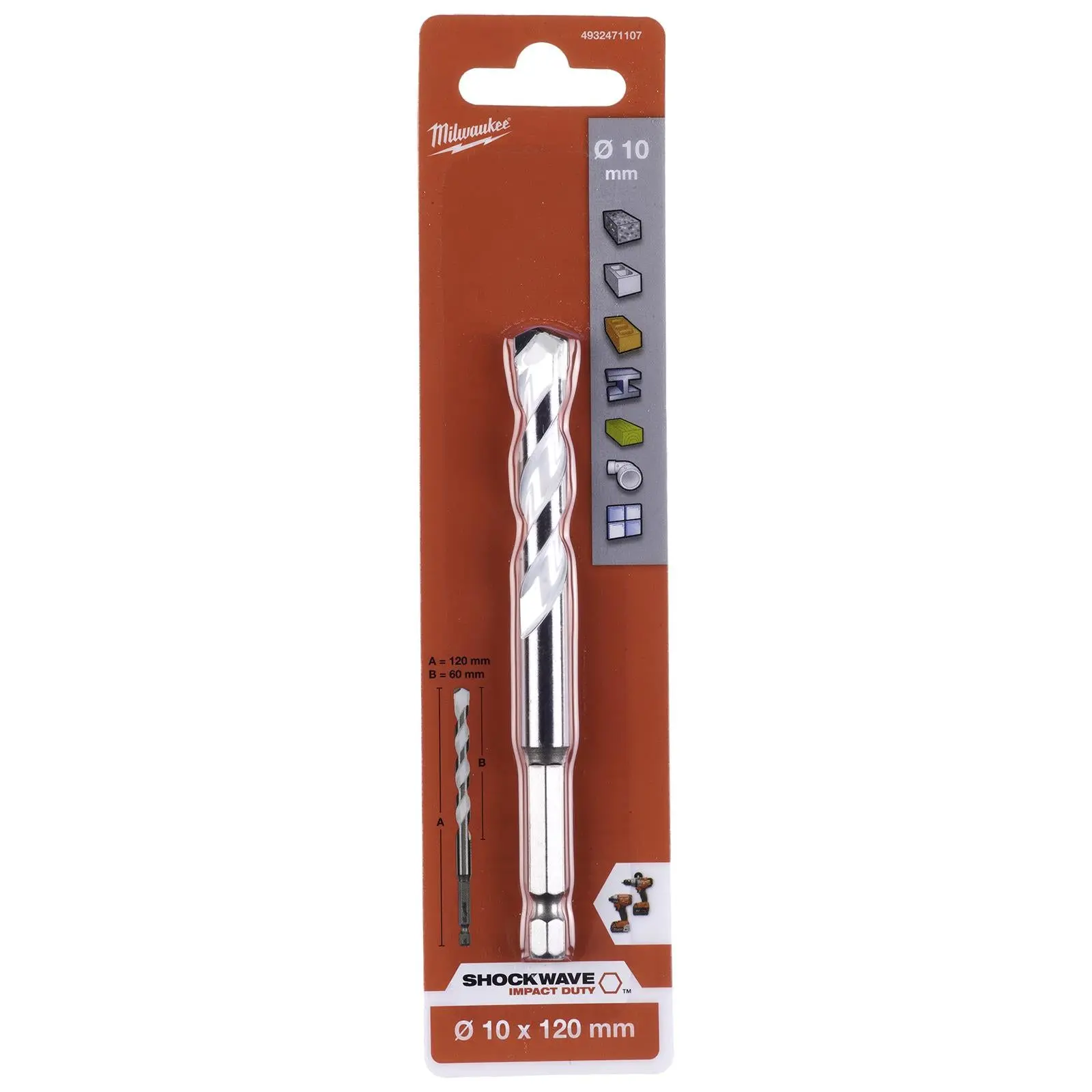 Milwaukee Multi Material Drill Bits Impact Rated TCT for Wood Metal Masonry - Image 50