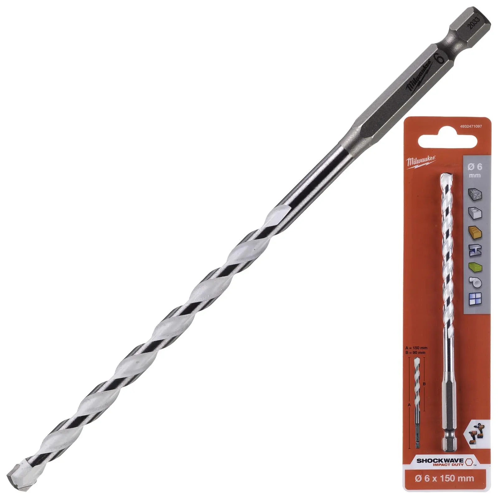 Milwaukee Multi Material Drill Bits Impact Rated TCT for Wood Metal Masonry - Image 55