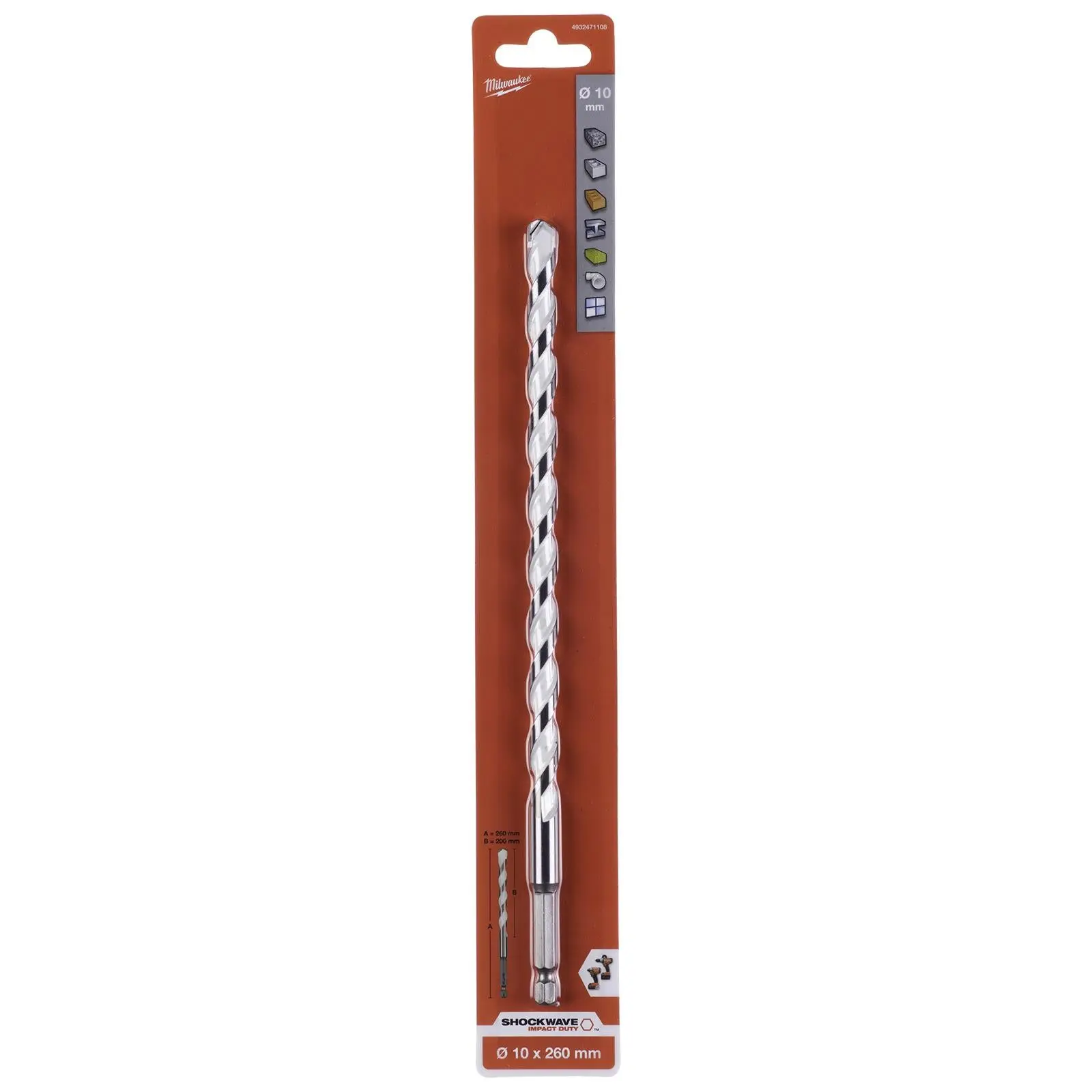 Milwaukee Multi Material Drill Bits Impact Rated TCT for Wood Metal Masonry - Image 59