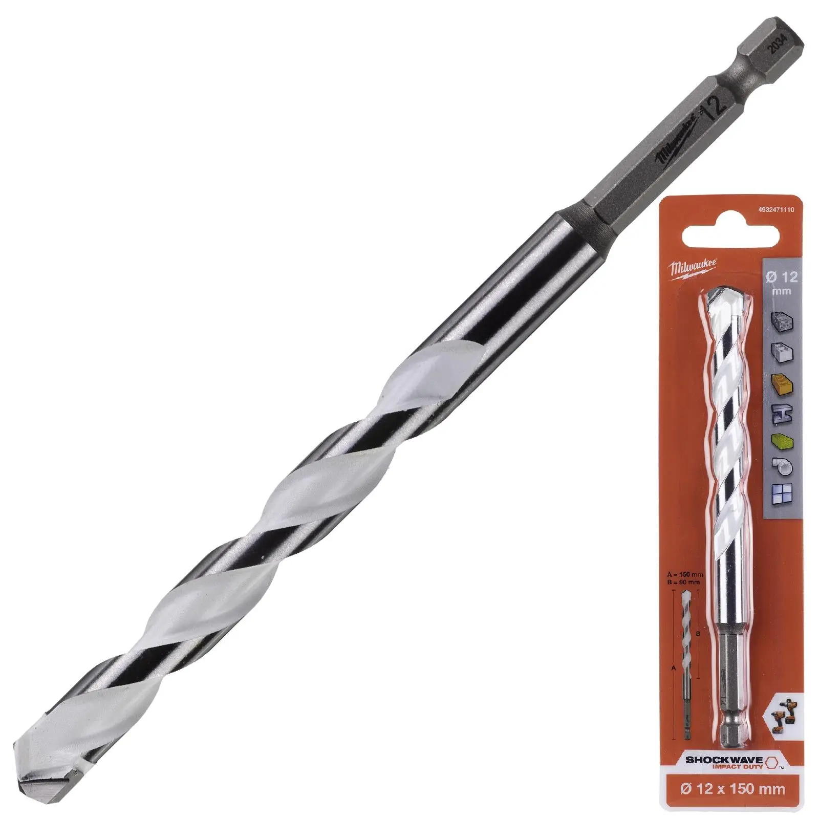 Milwaukee Multi Material Drill Bits Impact Rated TCT for Wood Metal Masonry - Image 8