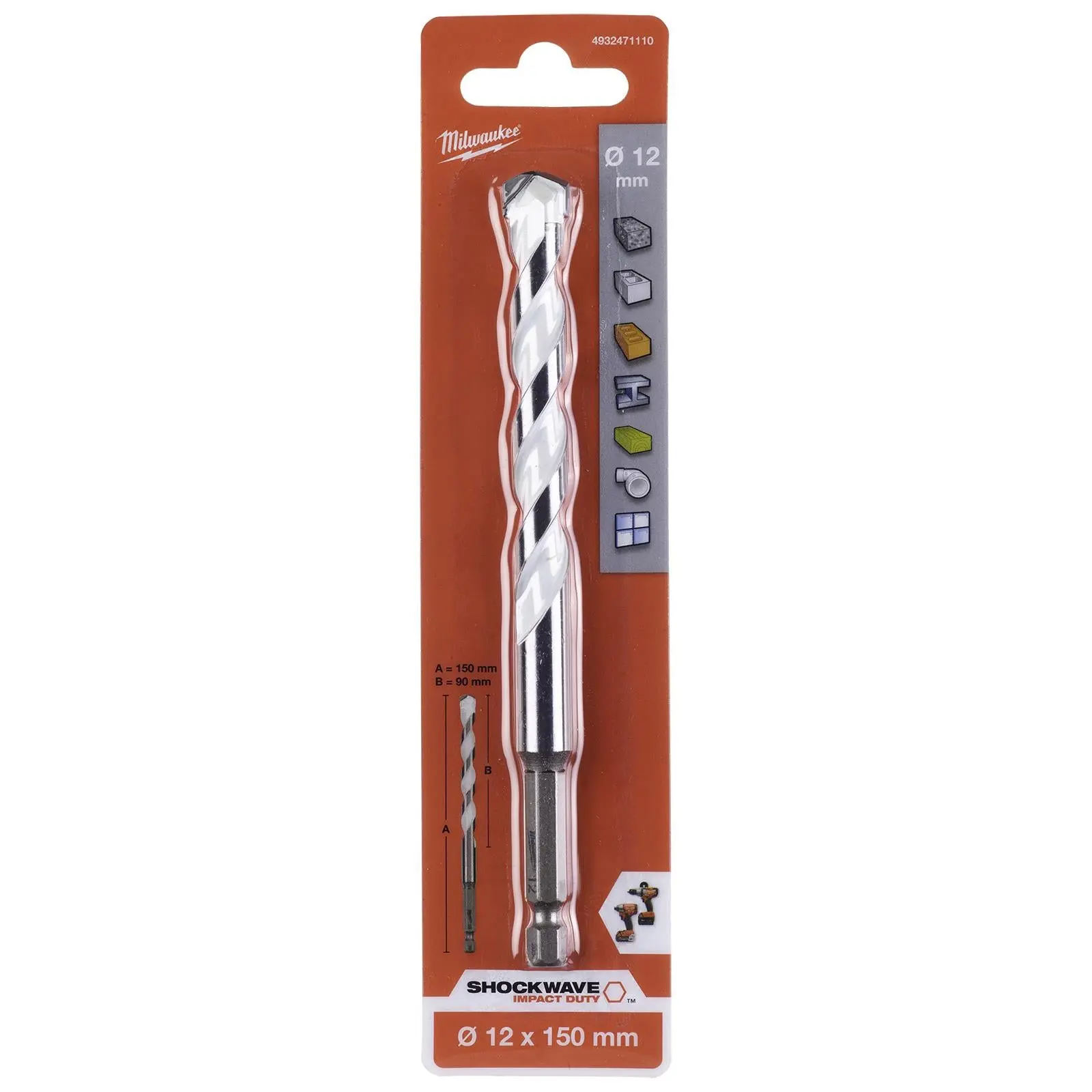 Milwaukee Multi Material Drill Bits Impact Rated TCT for Wood Metal Masonry - Image 9