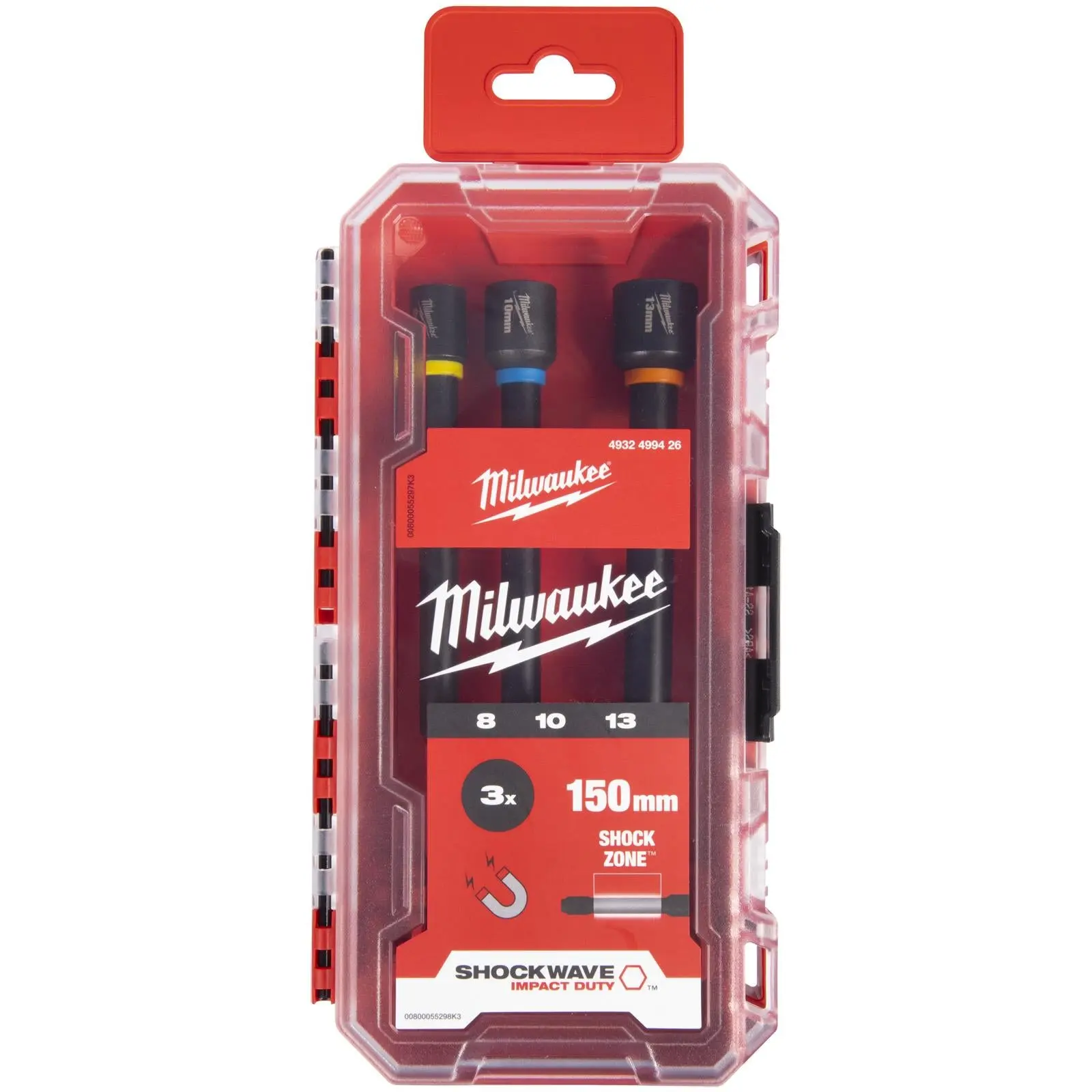 Milwaukee Nut Driver Set 150mm Long SHOCKWAVE Impact Duty 3 Piece 8-13mm - Image 2