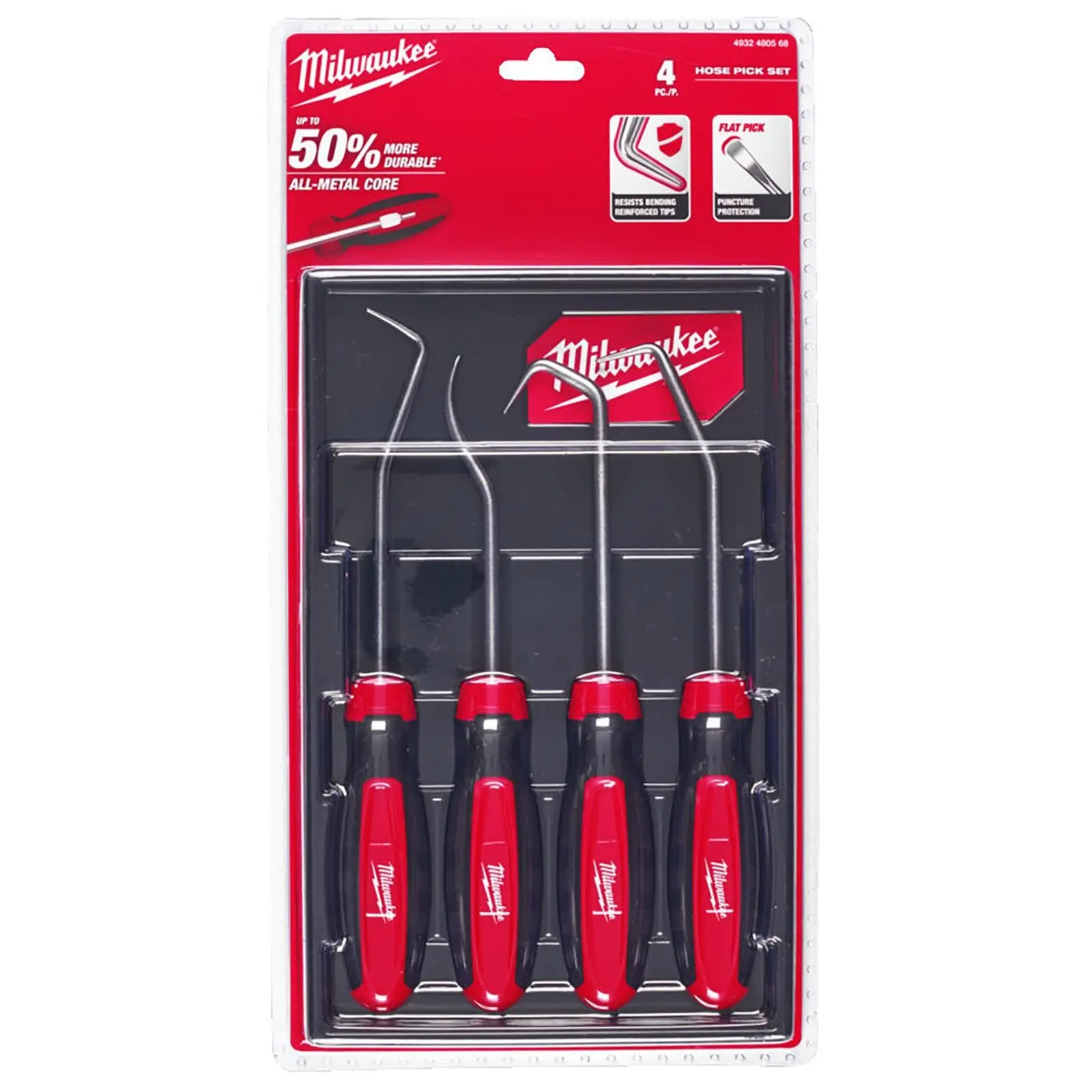 Milwaukee Pick Set Heavy Duty Flat Hook 45 90 Degree Hose 4 Piece Garage Mechanic - Image 3