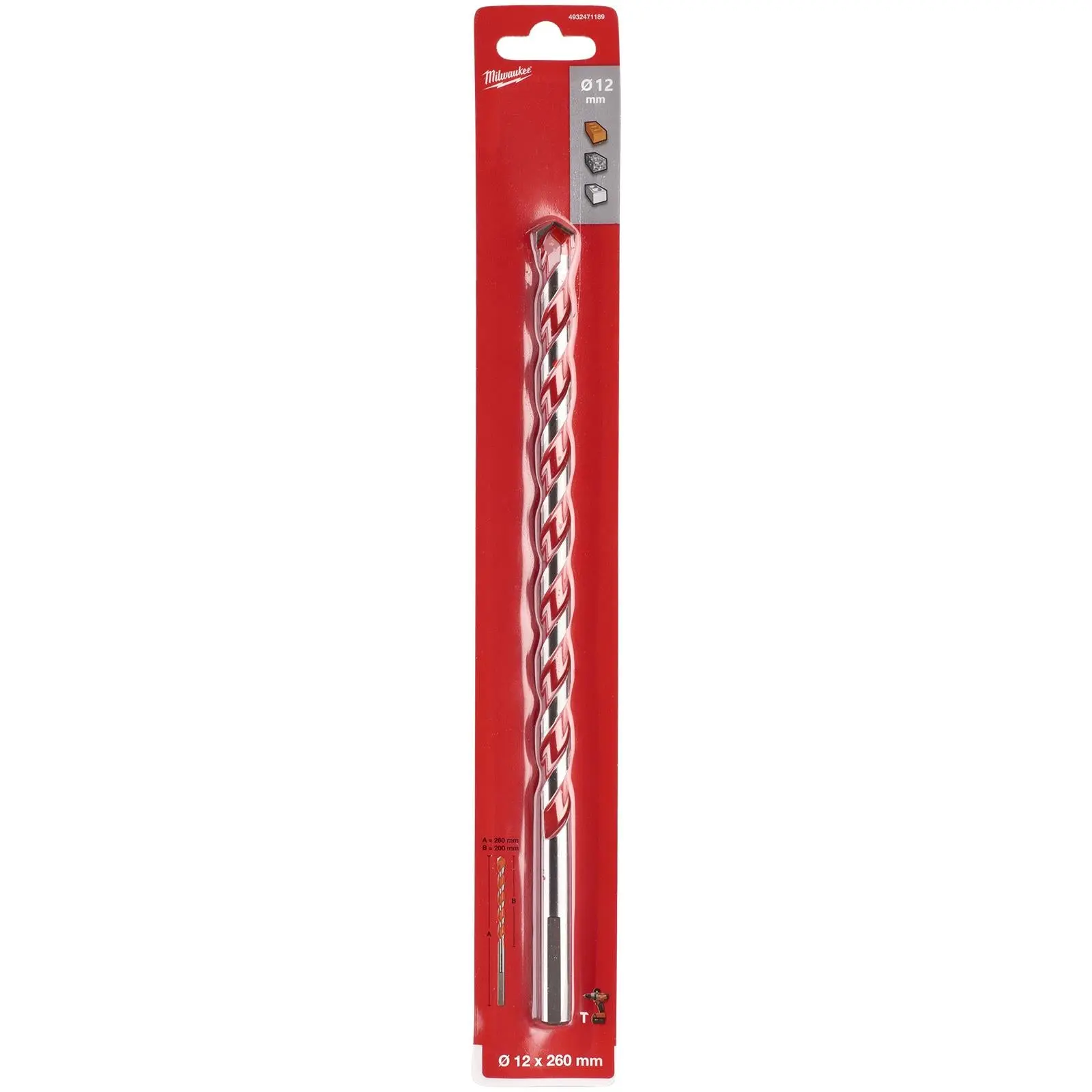 Milwaukee Premium Concrete Masonry Drill Bits 3 Flat Shank Hammer and Rotary - Image 11