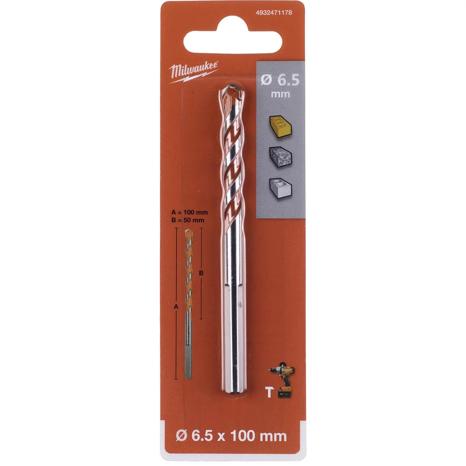 Milwaukee Premium Concrete Masonry Drill Bits 3 Flat Shank Hammer and Rotary - Image 14
