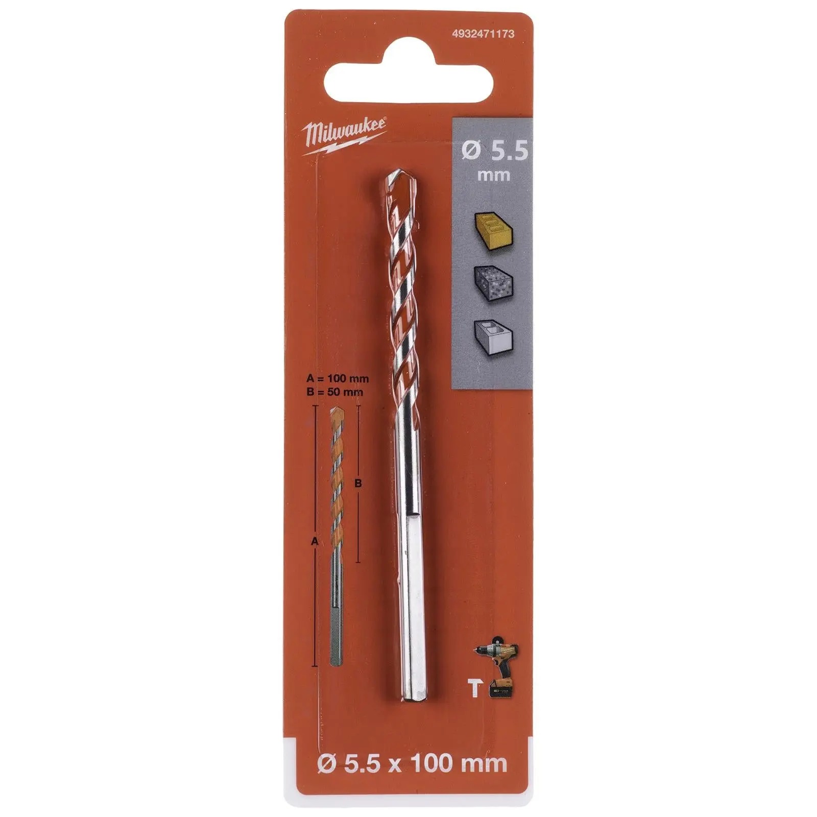 Milwaukee Premium Concrete Masonry Drill Bits 3 Flat Shank Hammer and Rotary - Image 17