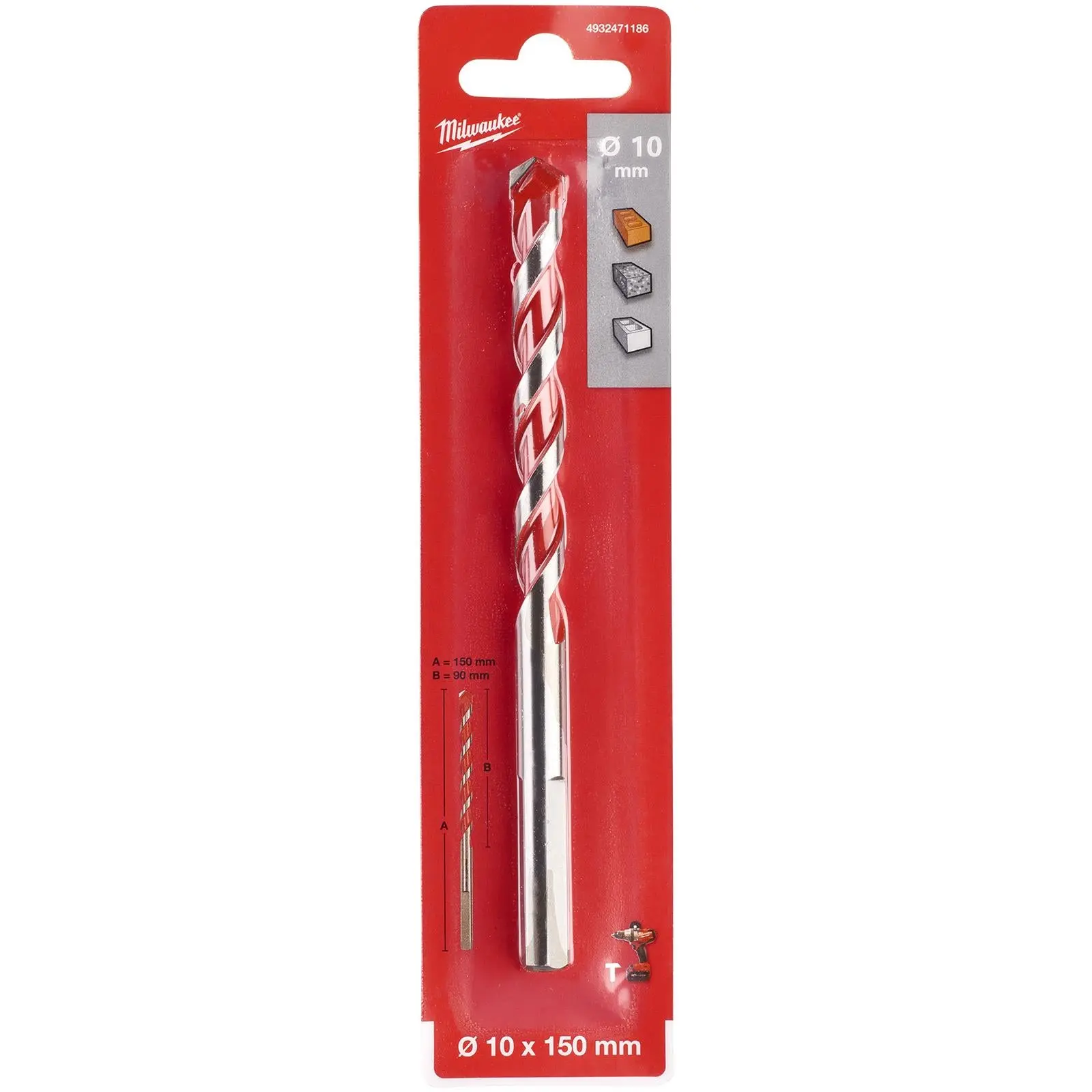 Milwaukee Premium Concrete Masonry Drill Bits 3 Flat Shank Hammer and Rotary - Image 23
