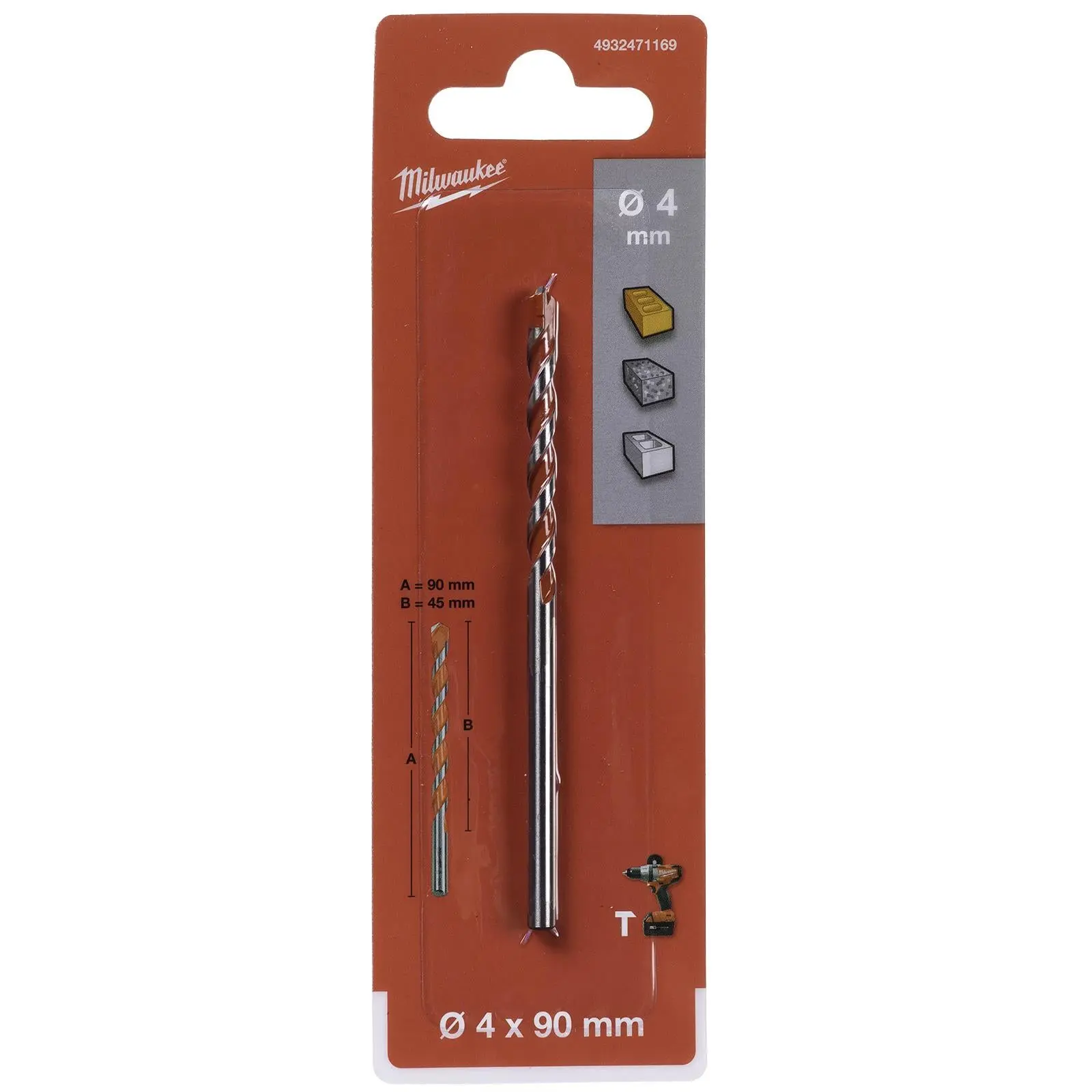 Milwaukee Premium Concrete Masonry Drill Bits 3 Flat Shank Hammer and Rotary - Image 26