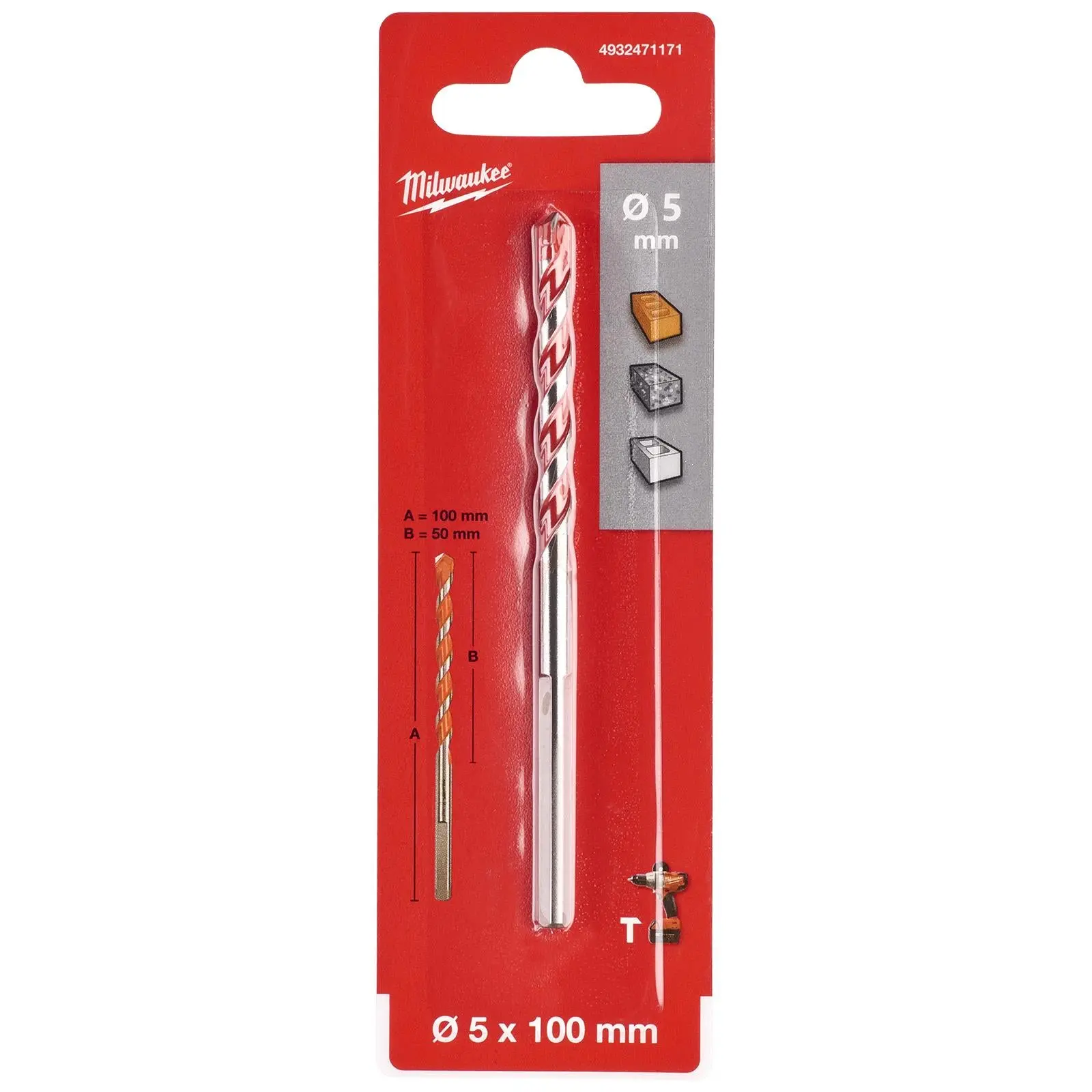 Milwaukee Premium Concrete Masonry Drill Bits 3 Flat Shank Hammer and Rotary - Image 29