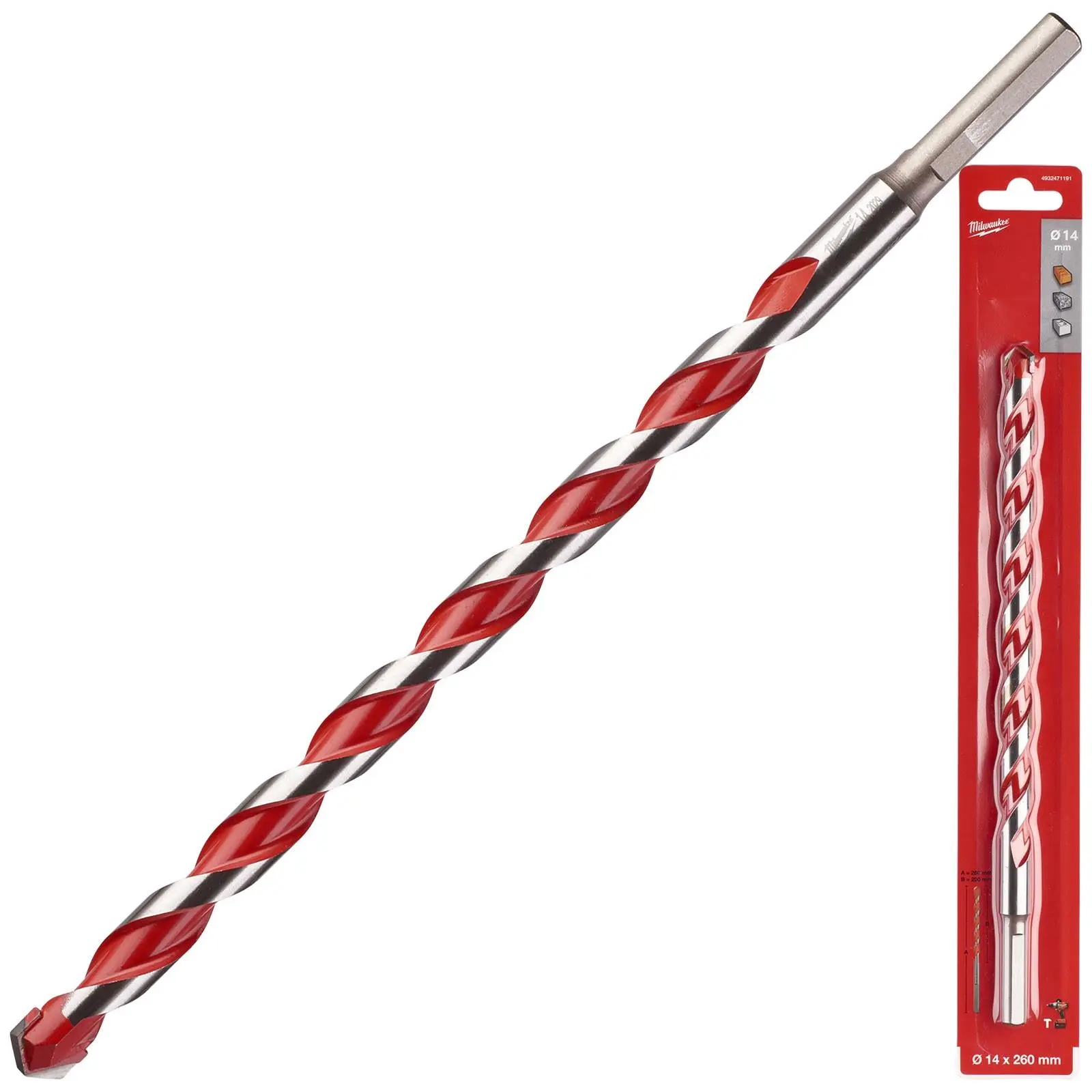 Milwaukee Premium Concrete Masonry Drill Bits 3 Flat Shank Hammer and Rotary - Image 37