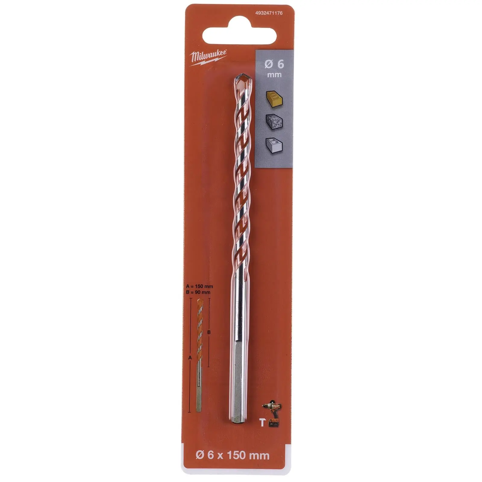 Milwaukee Premium Concrete Masonry Drill Bits 3 Flat Shank Hammer and Rotary - Image 47