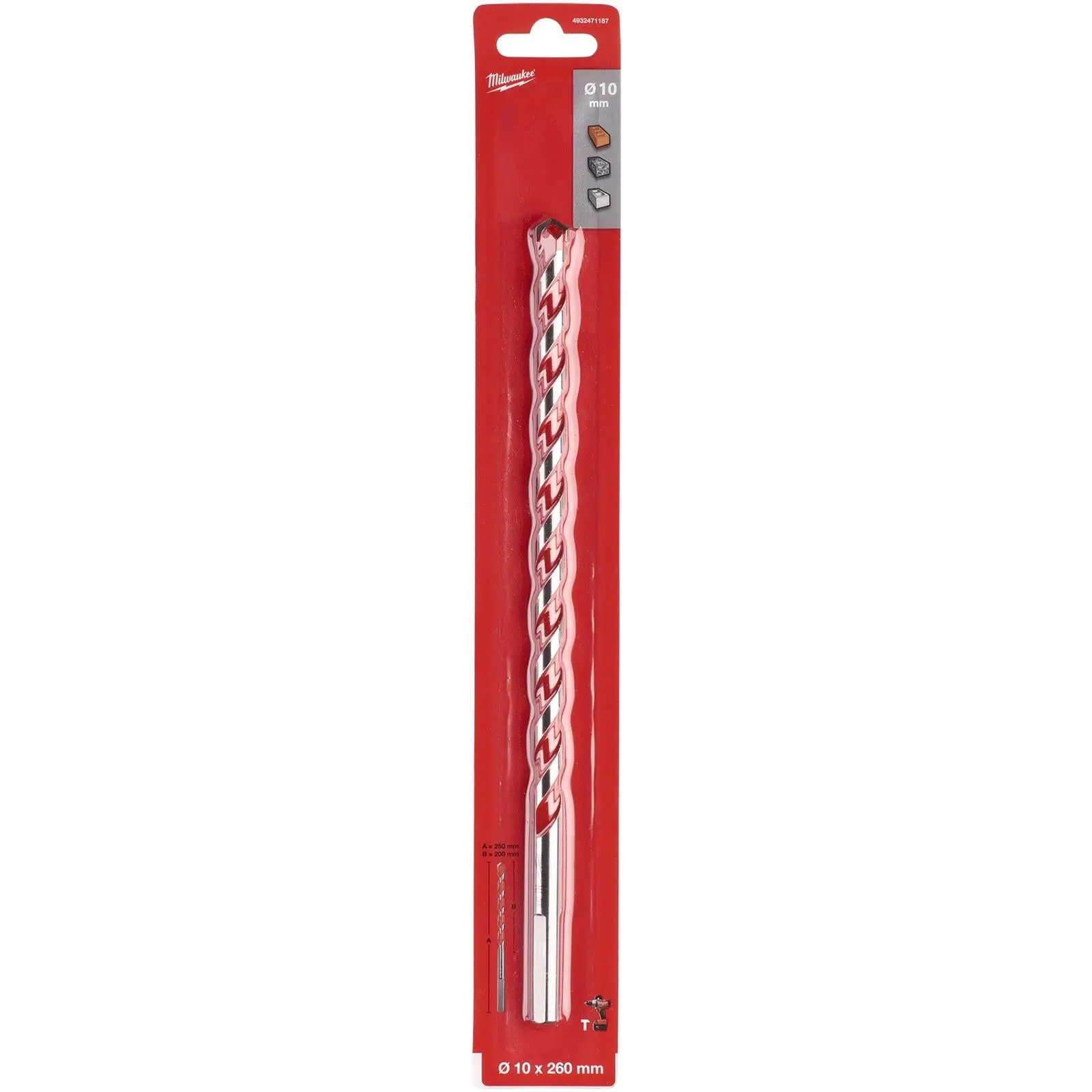 Milwaukee Premium Concrete Masonry Drill Bits 3 Flat Shank Hammer and Rotary - Image 53