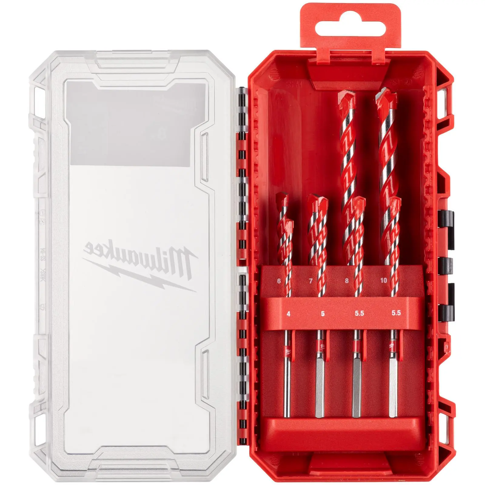 Milwaukee Premium Hammer Drill Bit Set Gen 2 PACKOUT Compatible Case 4-10mm 8 Pieces