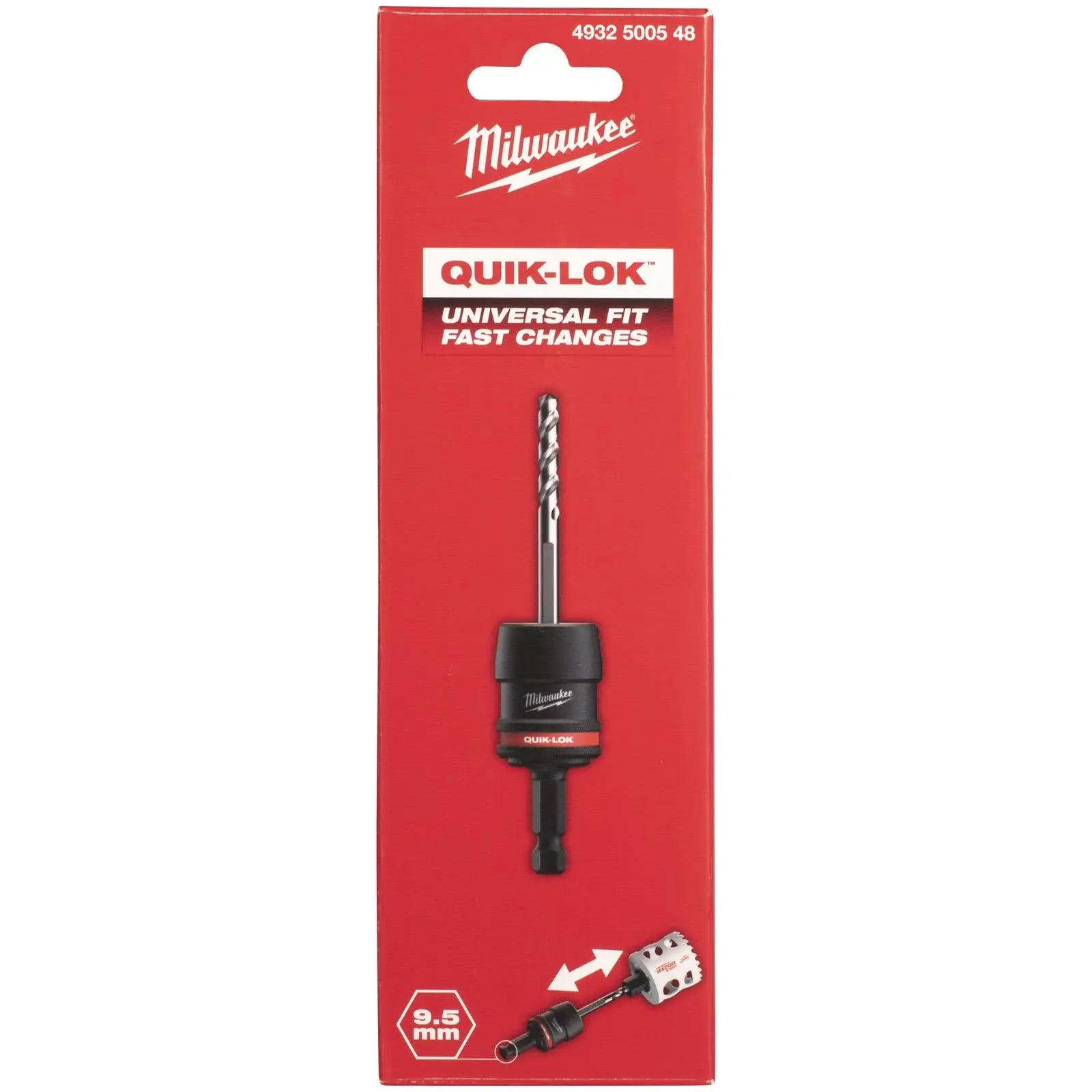 Milwaukee Quik-Lok Holesaw Arbor 9.5mm Hex Shank 14-30mm Hole Saws - Image 2