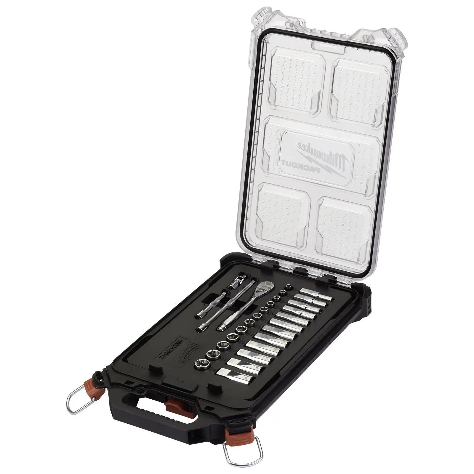 Milwaukee Ratchet and Socket Set 1/4" Drive 28 Piece Packout Compact Slim Organiser - Image 2