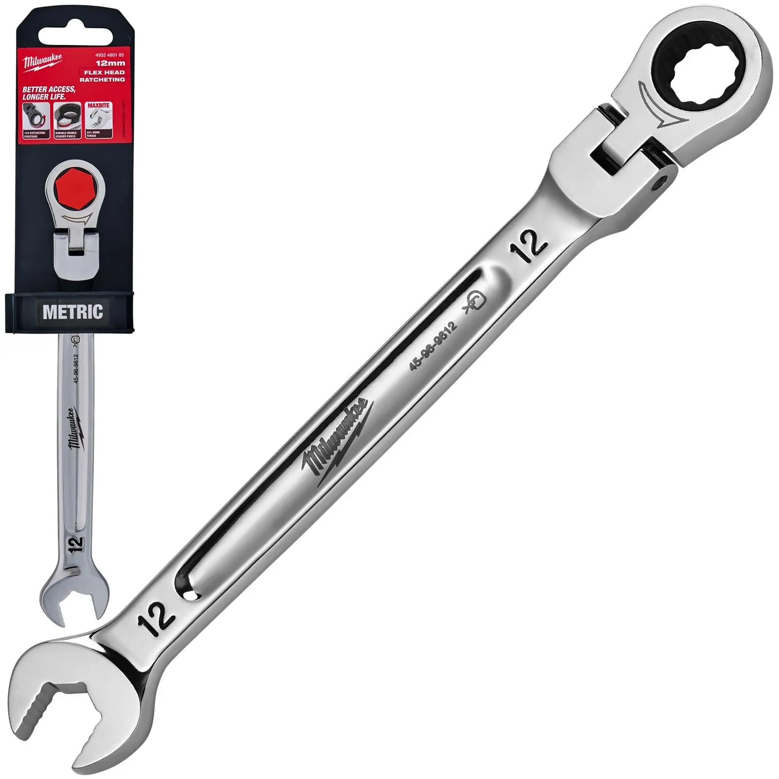 Milwaukee Ratchet Combination Spanner MAX BITE Flexible Head - Image 4