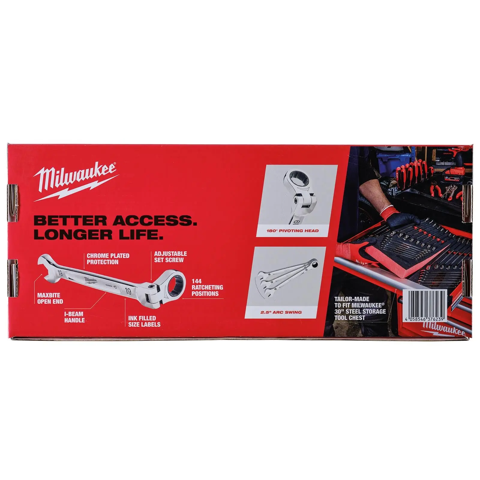 Milwaukee Ratchet Combination Spanner Set Flexi Head MAX BITE 15 Piece in Foam Insert - Image 5