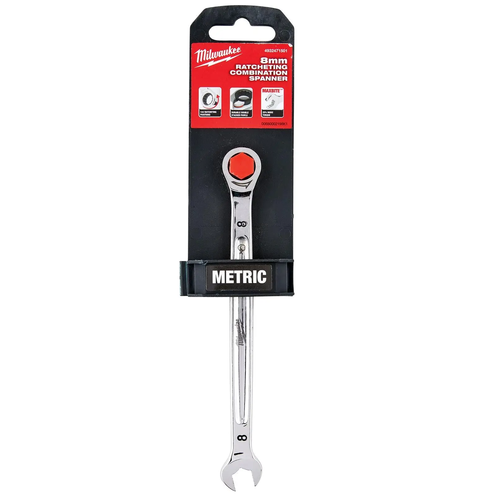 Milwaukee Ratchet Combination Spanners MAX BITE Fixed Head Open End Ring - Choose Size - Image 45
