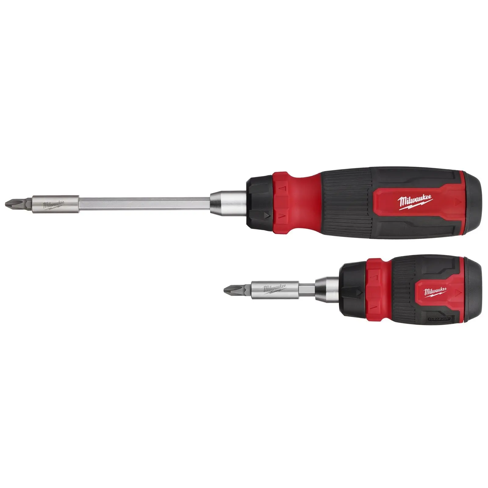Milwaukee Ratchet Screwdriver Set Kit 2 Piece Compact 8 in 1 and Standard 14 in 1 - Image 2