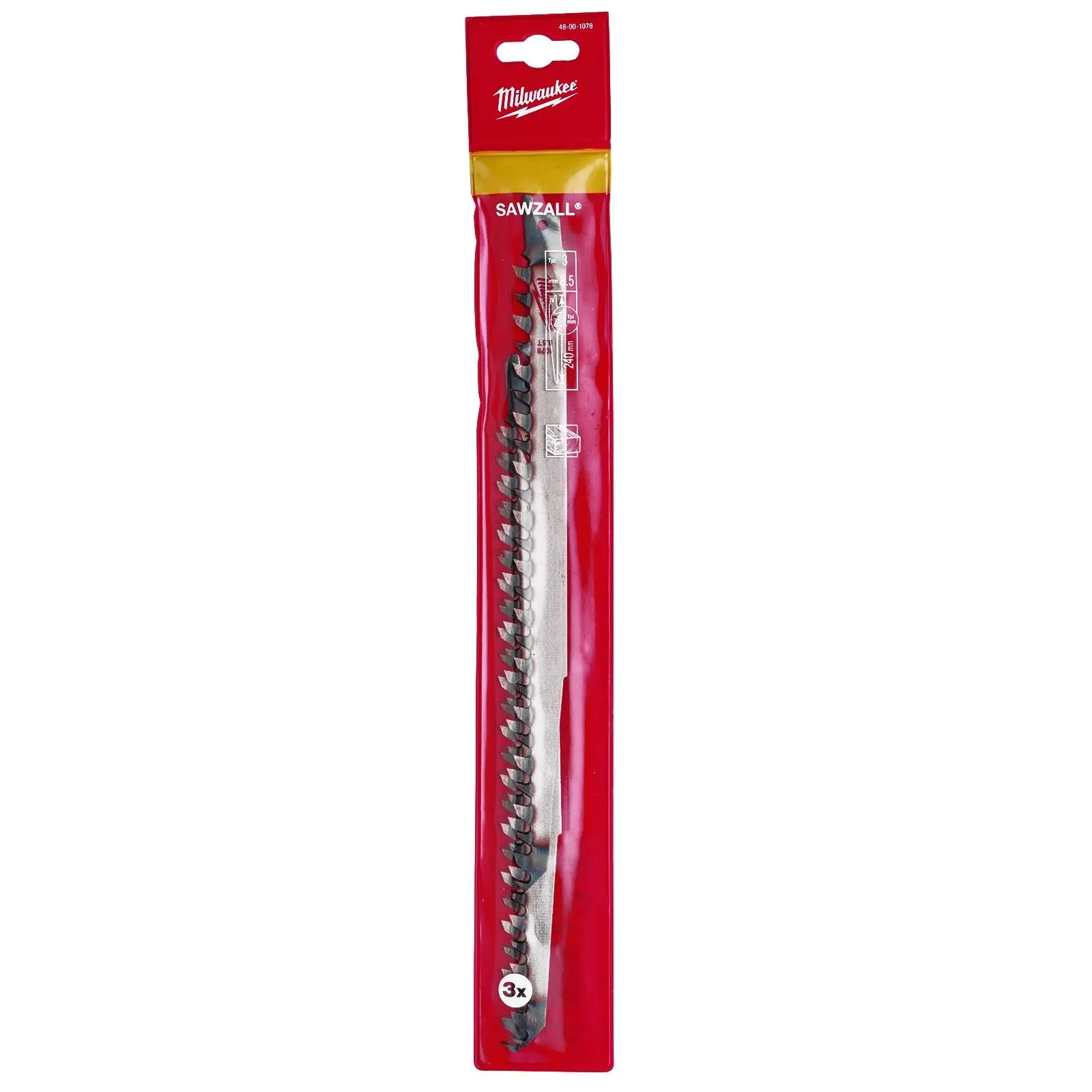 Milwaukee Reciprocating Saw Blade Sawzall 240mm 3 TPI 3 Pack Wood S1542K - Image 2