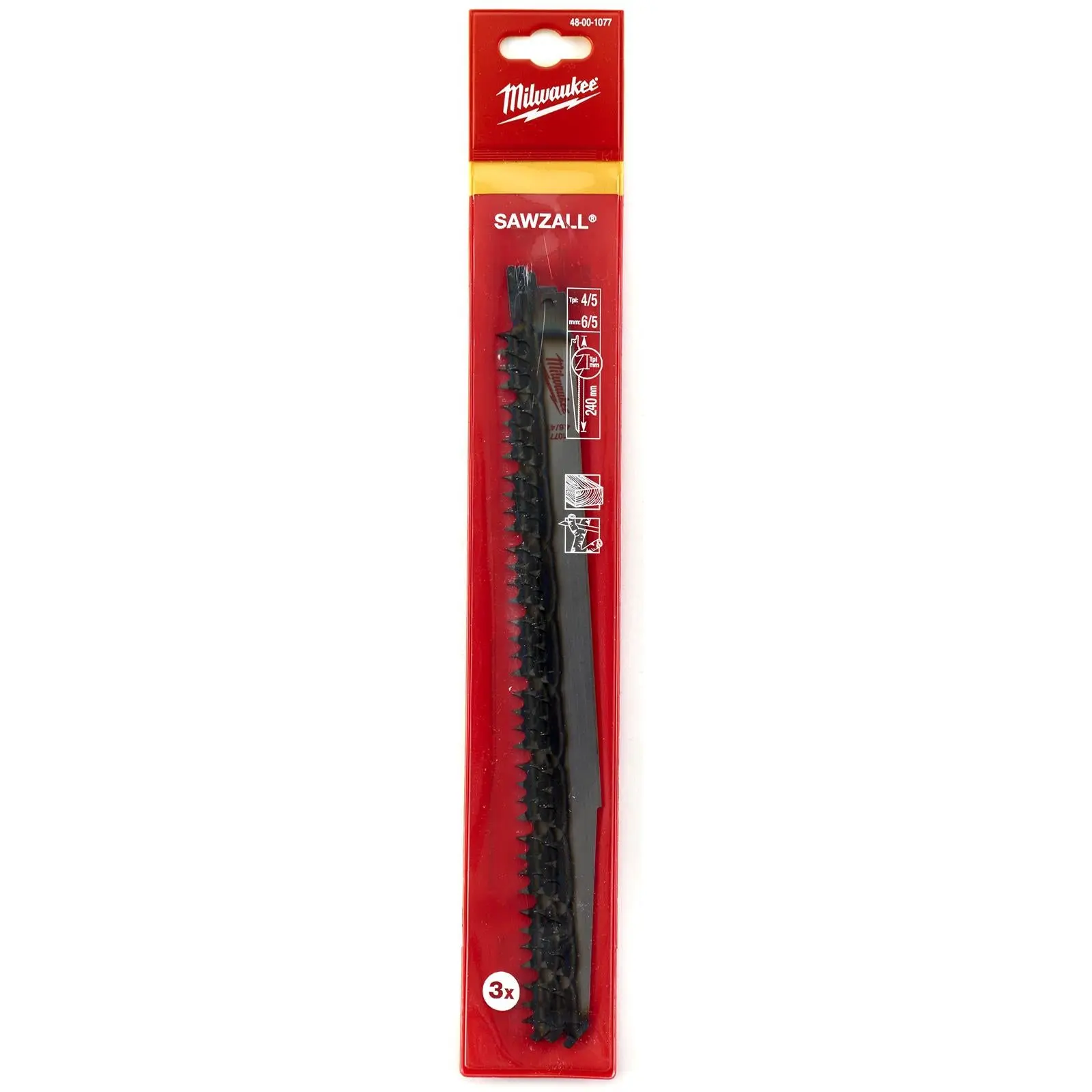 Milwaukee Reciprocating Saw Blade Sawzall 240mm 4/5 TPI 3 Pack Wood S1531L - Image 2