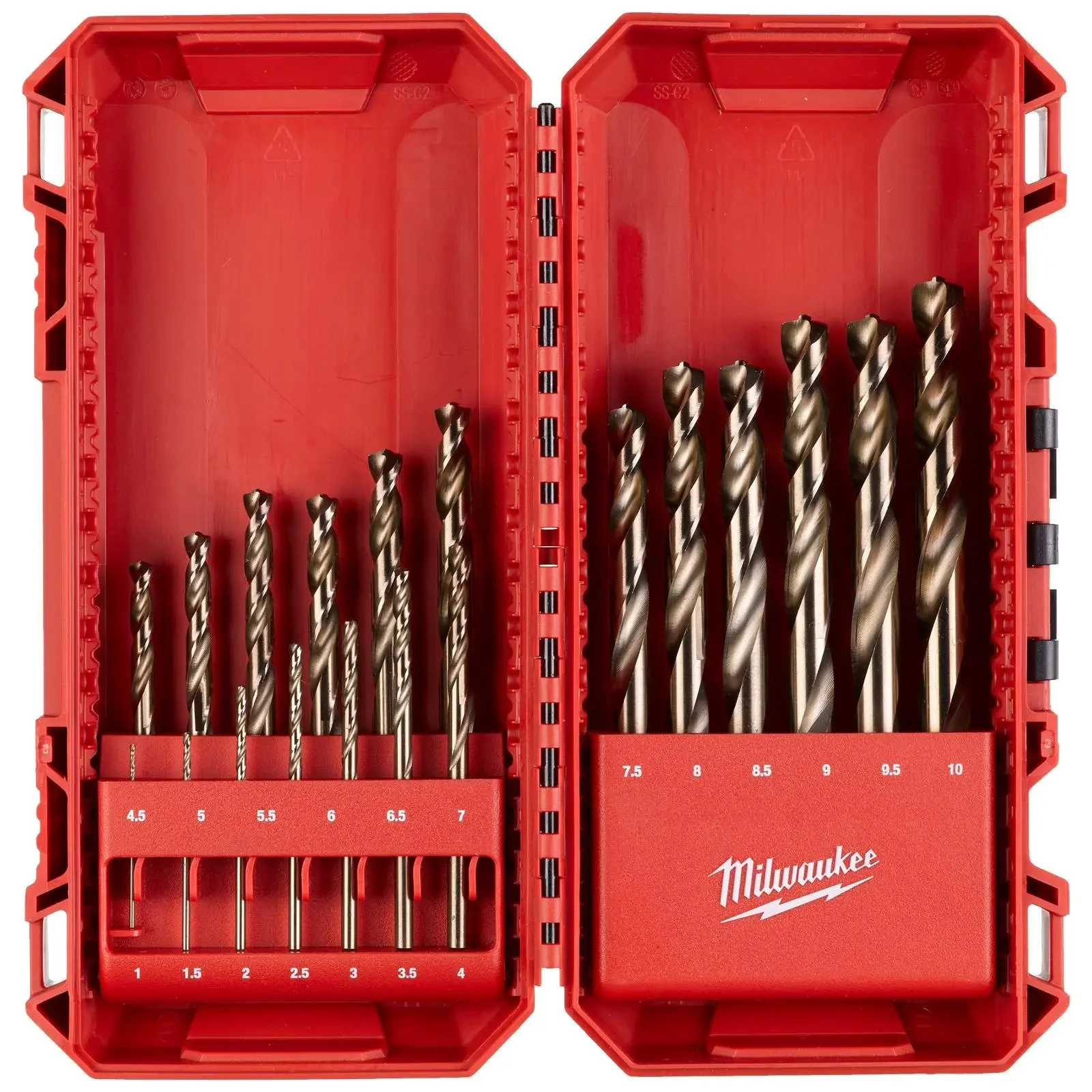 Milwaukee Red Cobalt Metal HSS Drill Bit Set 19 Piece 1-10mm