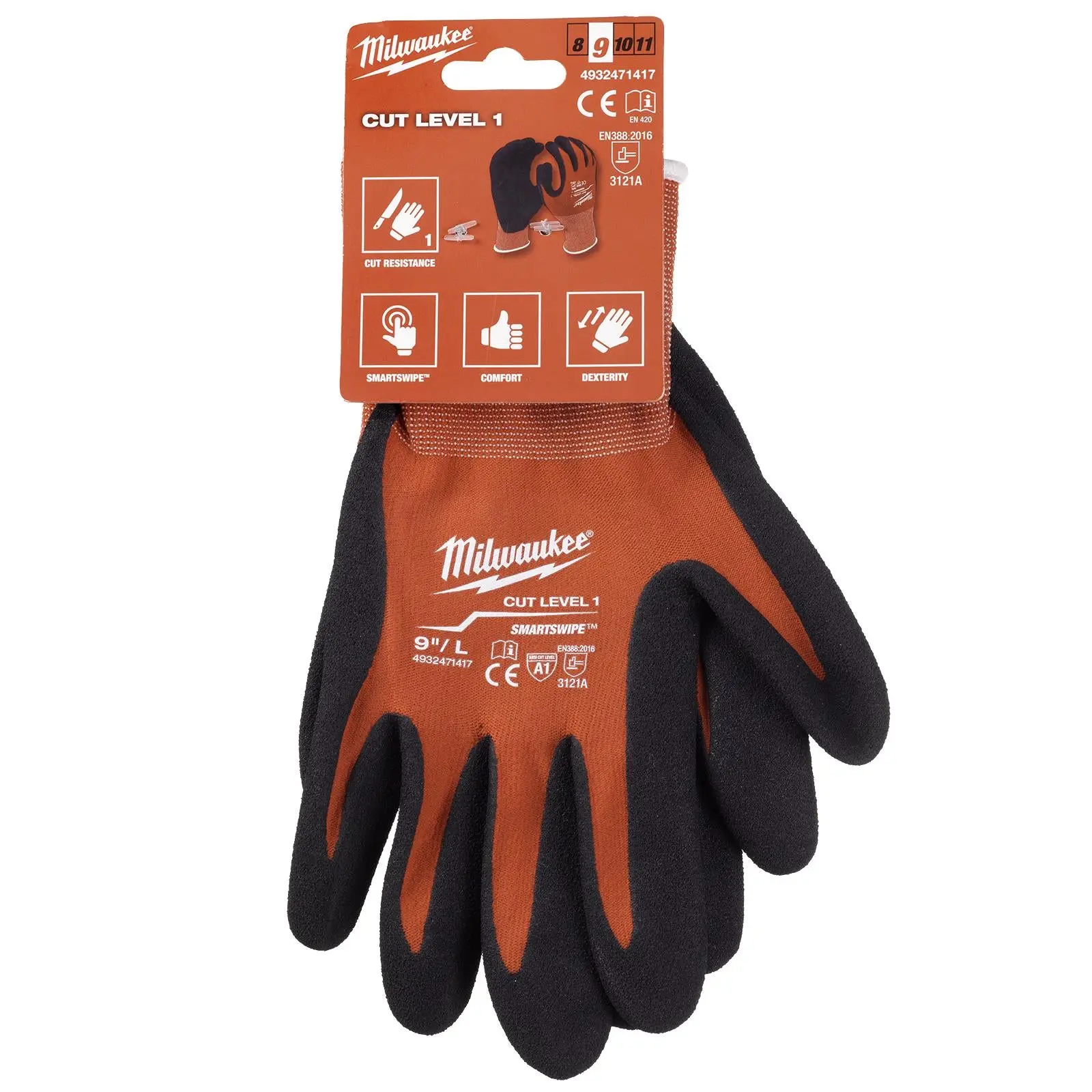 Milwaukee Safety Gloves Cut Level 1/A Dipped Glove Size 8 / M Medium - Image 2