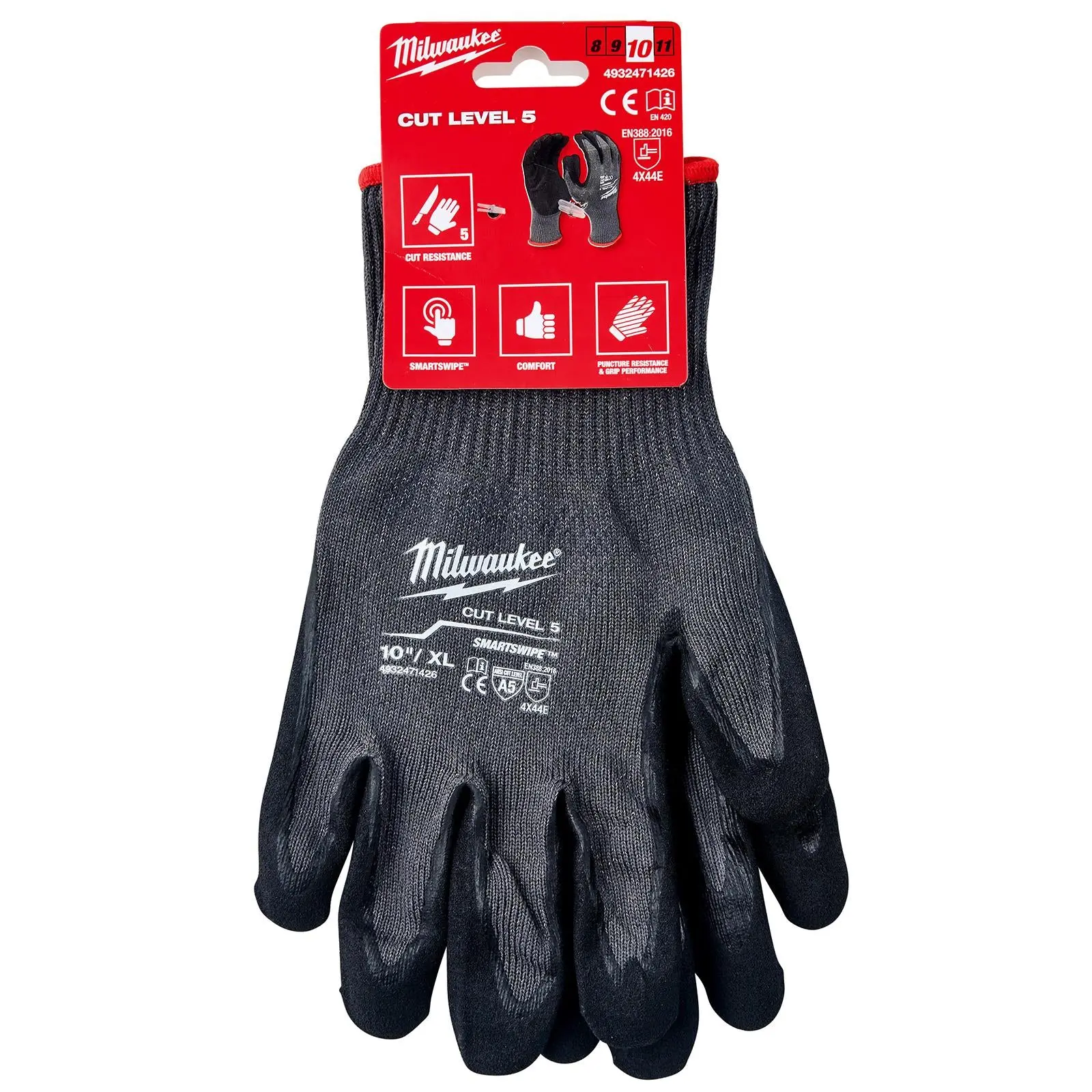 Milwaukee Safety Gloves Cut Level 5/E Dipped Glove Size 10 / XL Extra Large - Image 2