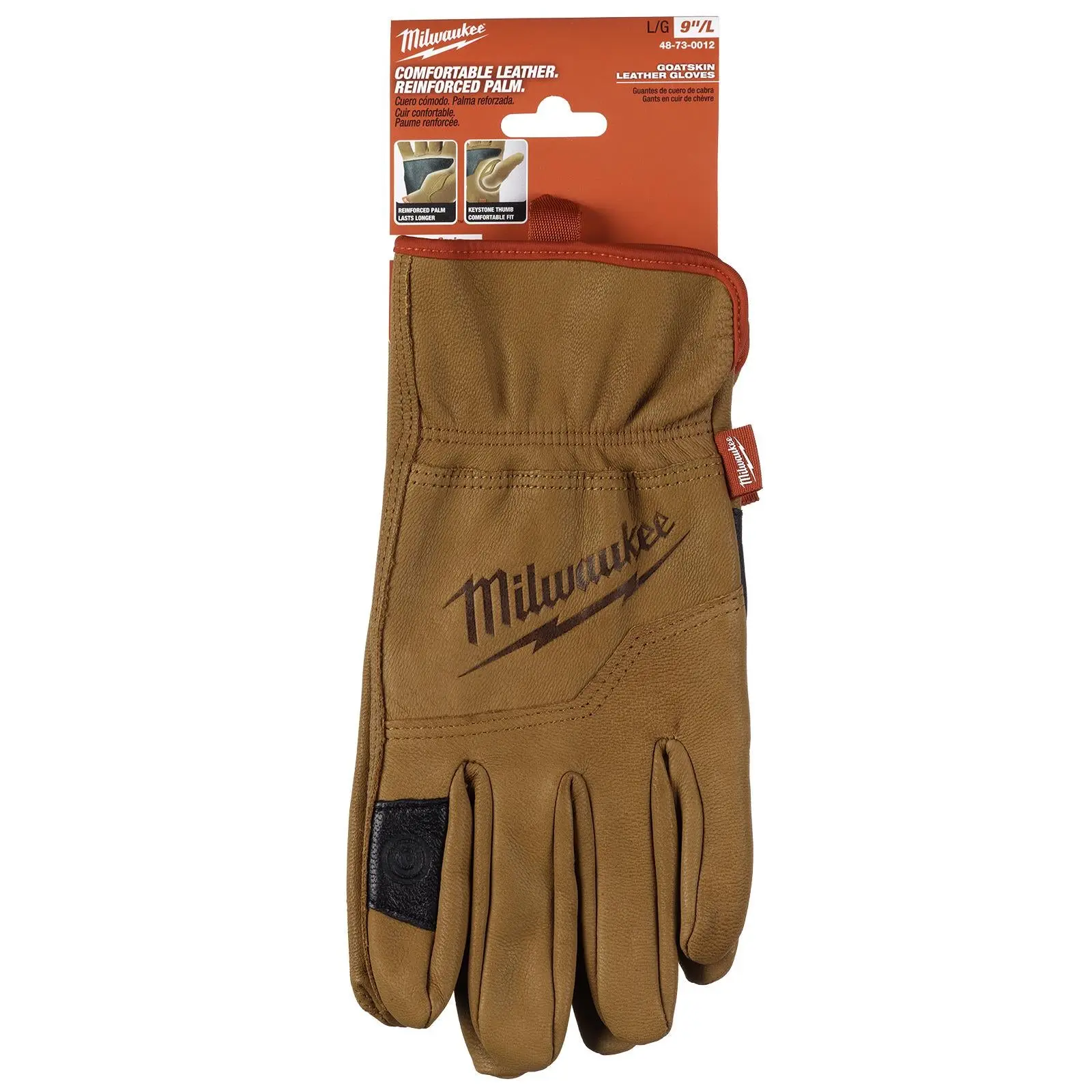 Milwaukee Safety Gloves Goatskin Leather Glove Brown Size 10 / XL Extra Large - Image 2