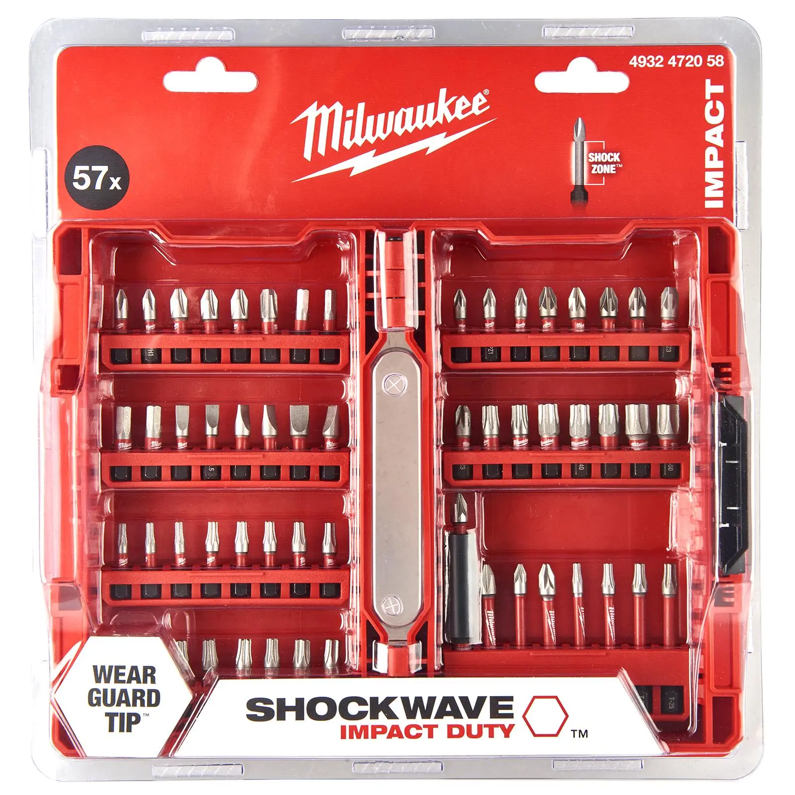 Milwaukee Screwdriver and Bit Holder Set 57 Piece SHOCKWAVE Impact Duty - Image 2