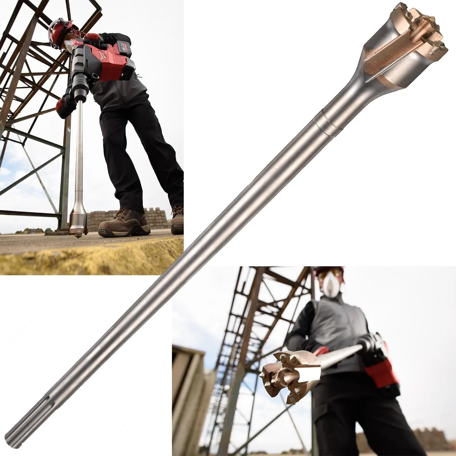 Milwaukee SDS Max TCT Tunnel Drill Bits 40-80mm 550-990mm Length for Reinforced Concrete - Image 2