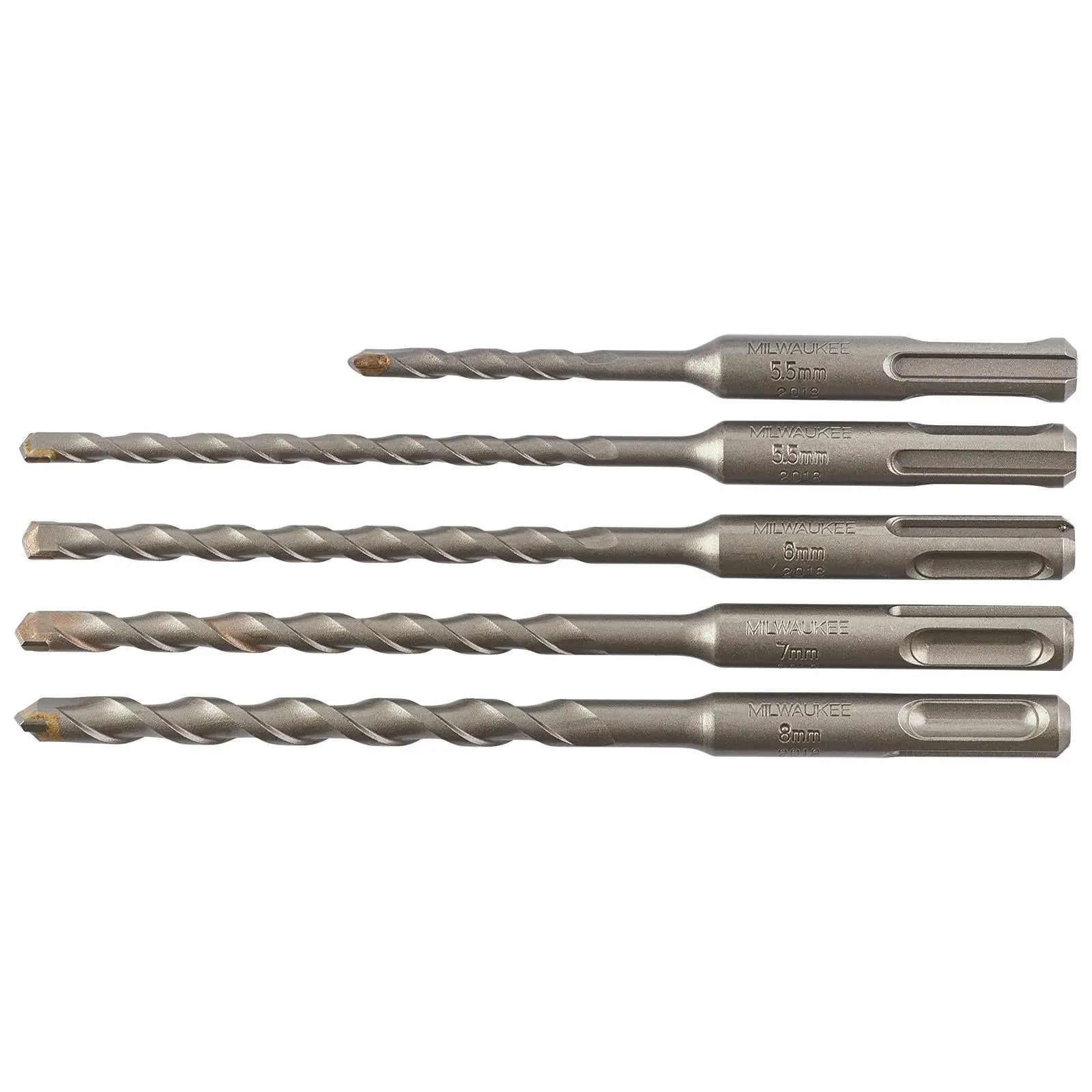 Milwaukee SDS Plus Contractor Hammer Drill Bit Set 2 Cut 5 Piece 5.5-8mm - Image 3