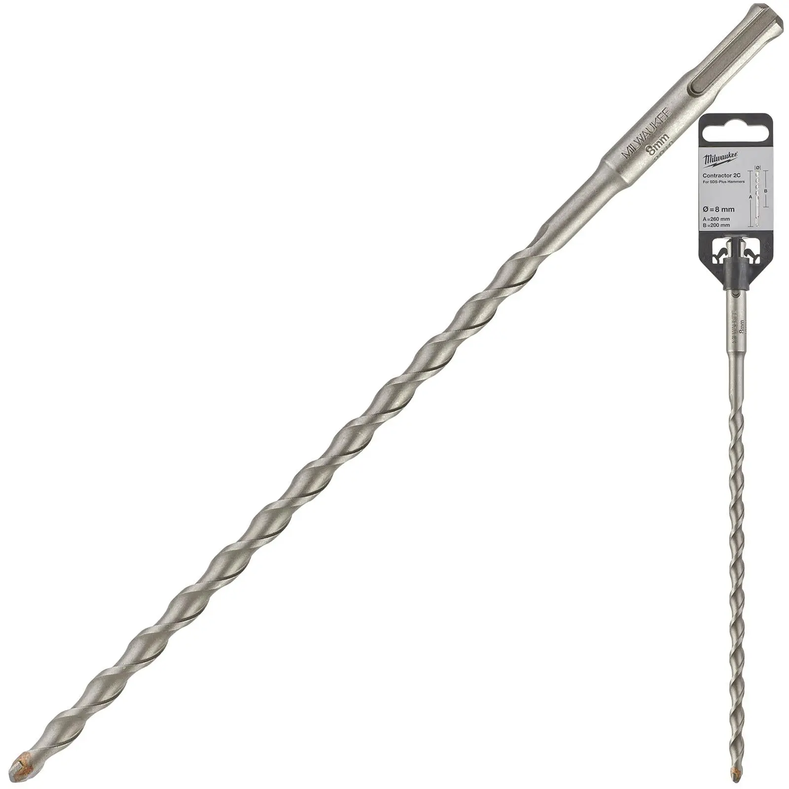 Milwaukee SDS Plus Contractor Hammer Drill Bits 2 Cut - Image 8