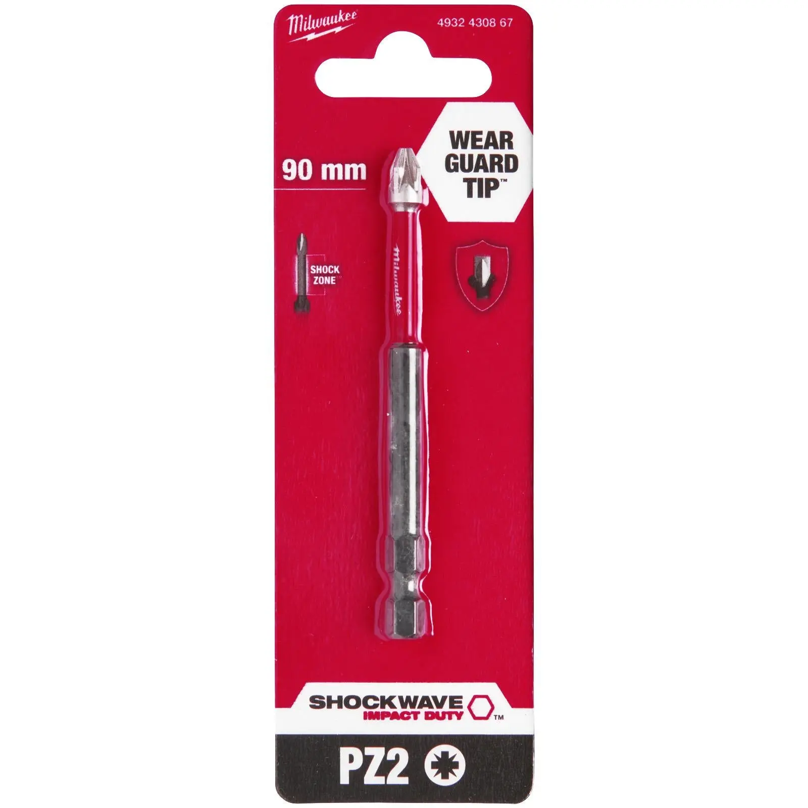 Milwaukee SHOCKWAVE Impact Duty Pozi PZ2 Screwdriver Bit 90mm - Image 2