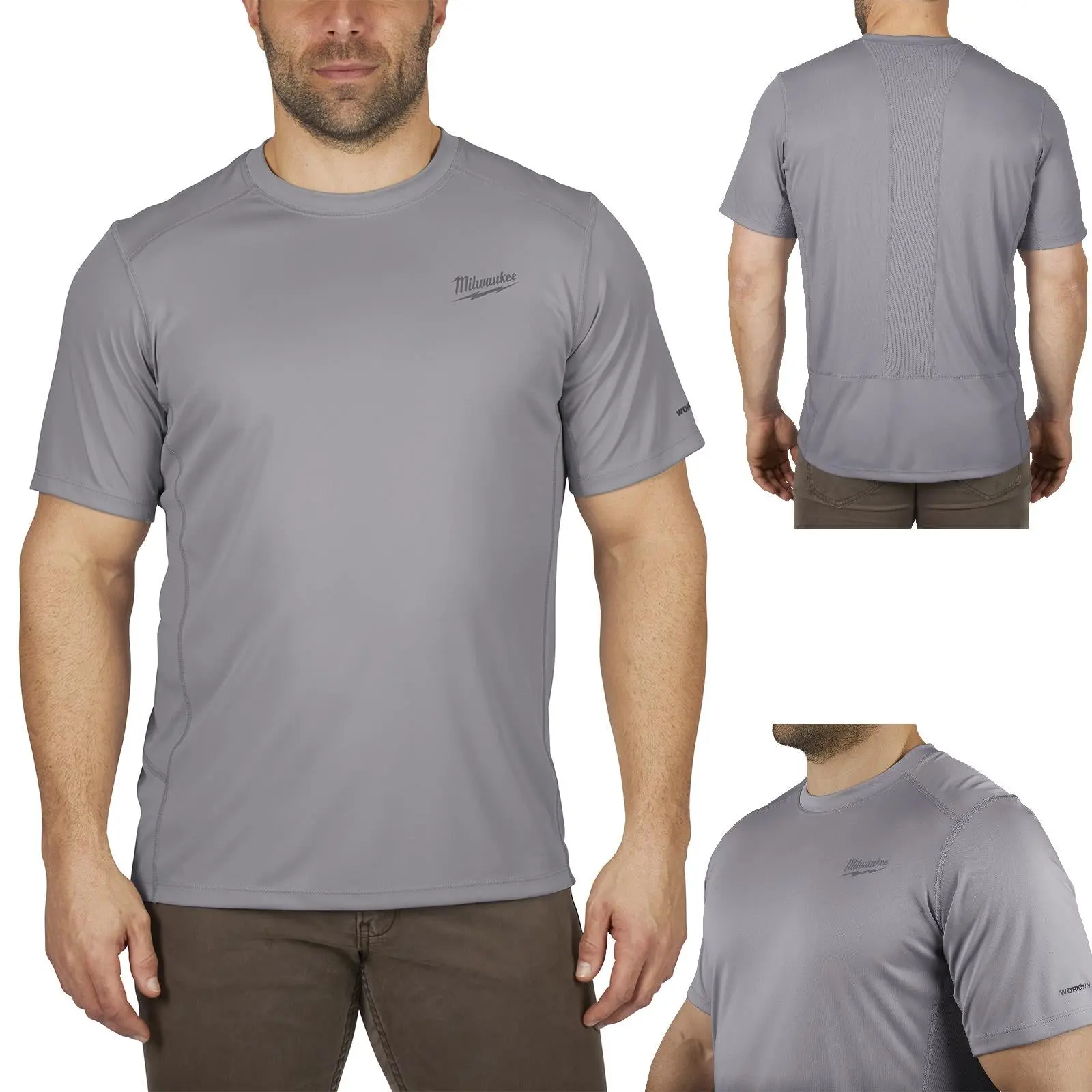 Milwaukee Short Sleeve Shirt Grey Workskin Light Weight Performance WWSSG - Image 3