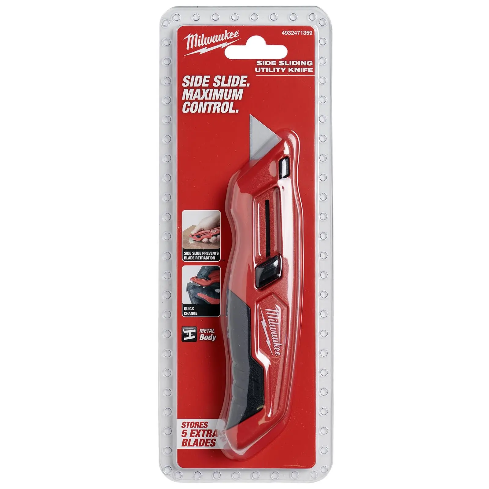 Milwaukee Sliding Retractable Utility Knife Blade Cutter Cutting - Image 2