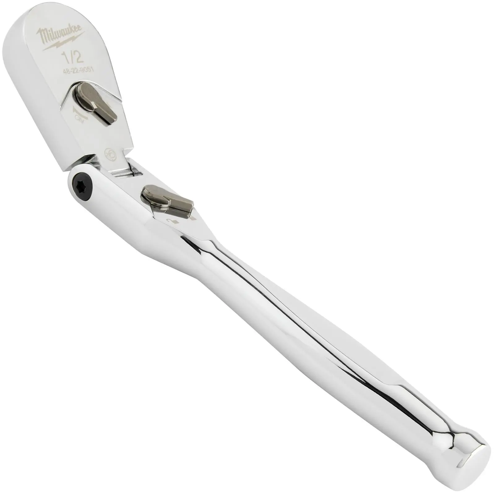 Milwaukee Socket Ratchet Wrench Flexible Head 1/2" Drive 90 Tooth Slim Profile Head - Image 4