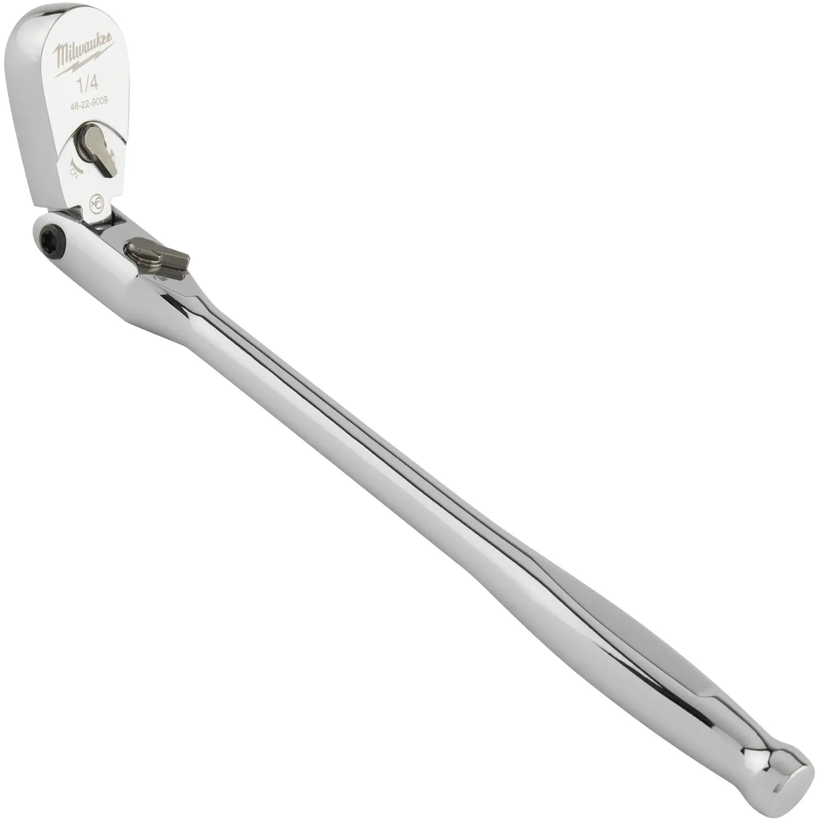 Milwaukee Socket Ratchet Wrench Long Flexible Head 1/4" Drive 90 Tooth Slim Profile Head - Image 4