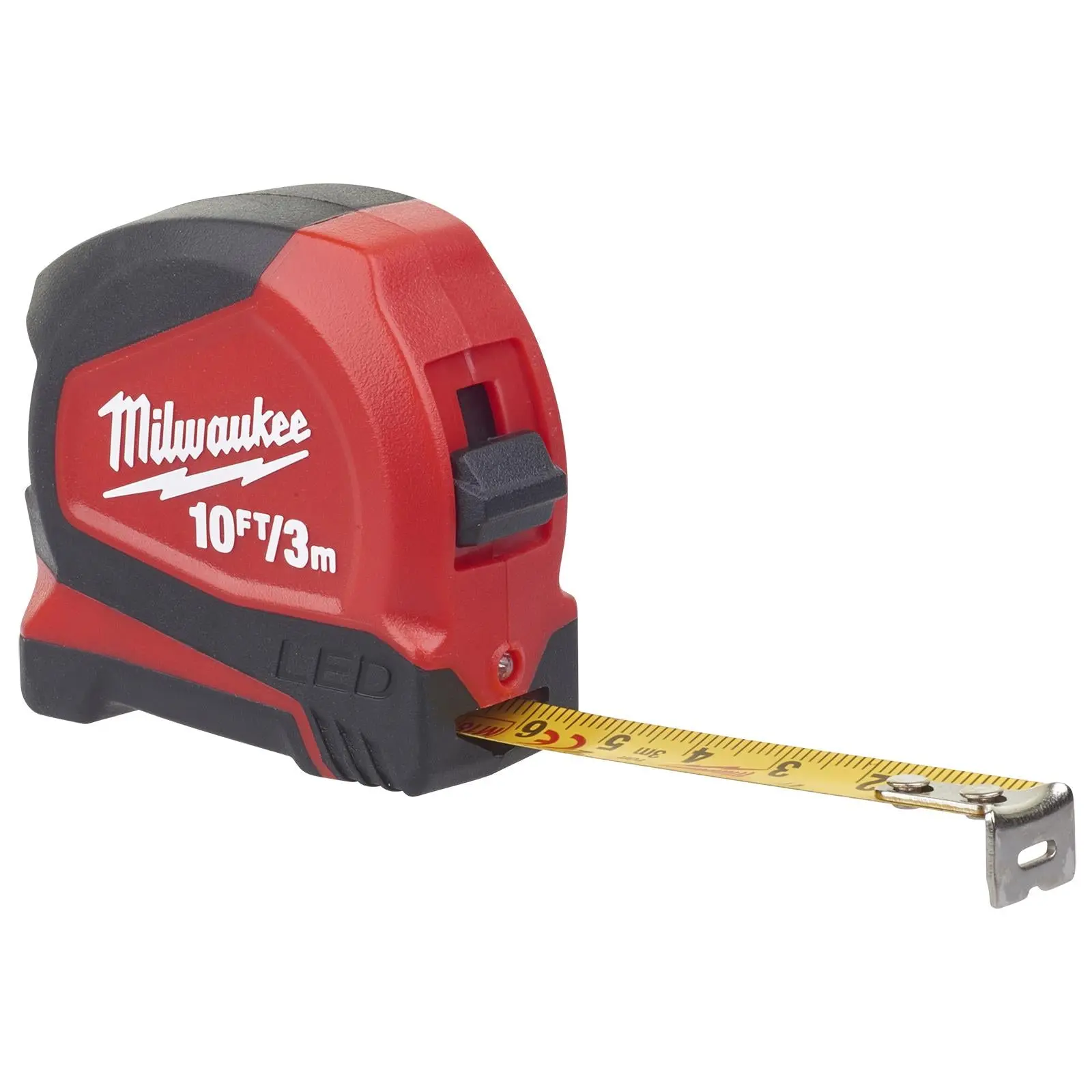 Milwaukee Tape Measure 3m 10ft Metric Imperial with LED Light 12mm Blade Width - Image 3